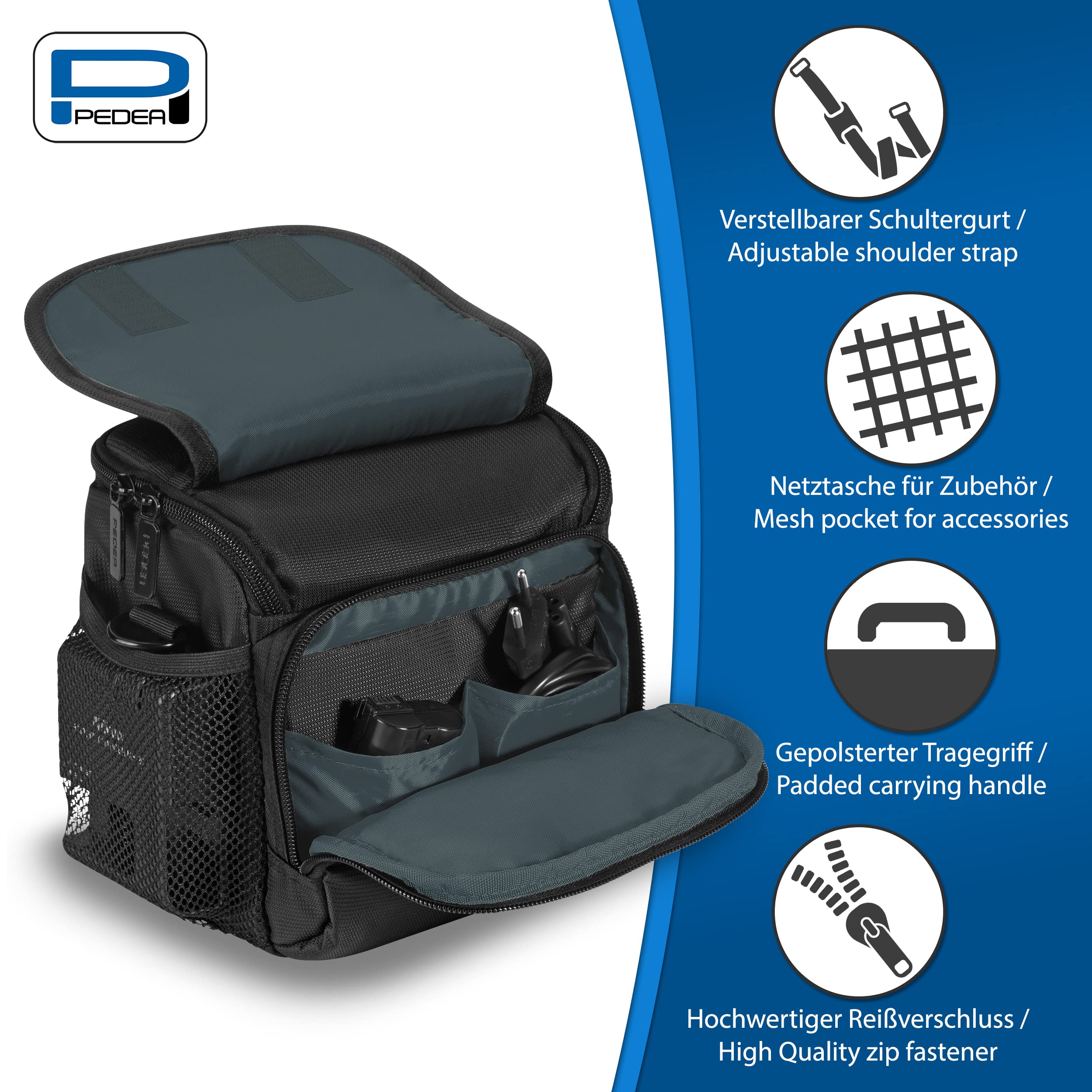 Waterproof DSLR Camera Bag for SLR Cameras - Medium Black/Grey with Rain Cover, Adjustable Strap & Accessory Pockets | Perfect for Travel, Hiking & Outdoor Photography