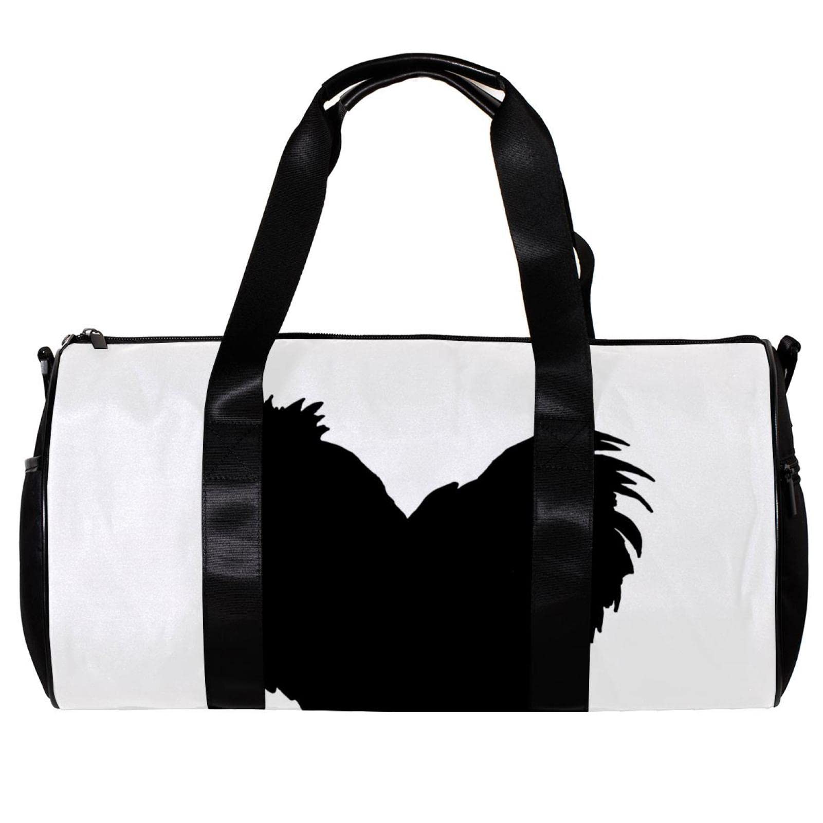 Premium Gym Duffle Bag for Men & Women - Large Capacity Sports Bag with Rooster Shadow Chicken Print in White - Perfect for Workouts, Travel, and Sports Gear Storage