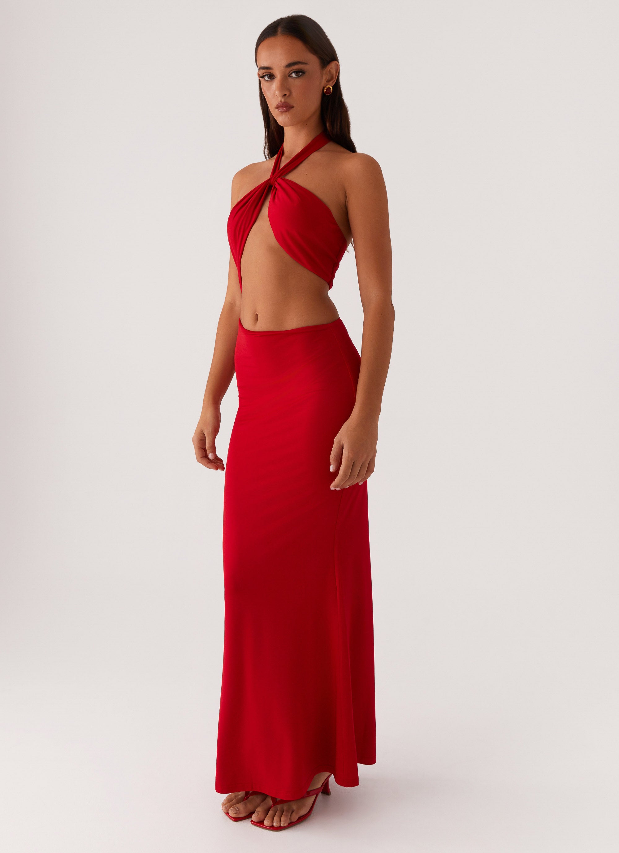 Stylish Red Maxi Dress for Women - Flowy Summer Dress for Beach, Party & Casual Wear