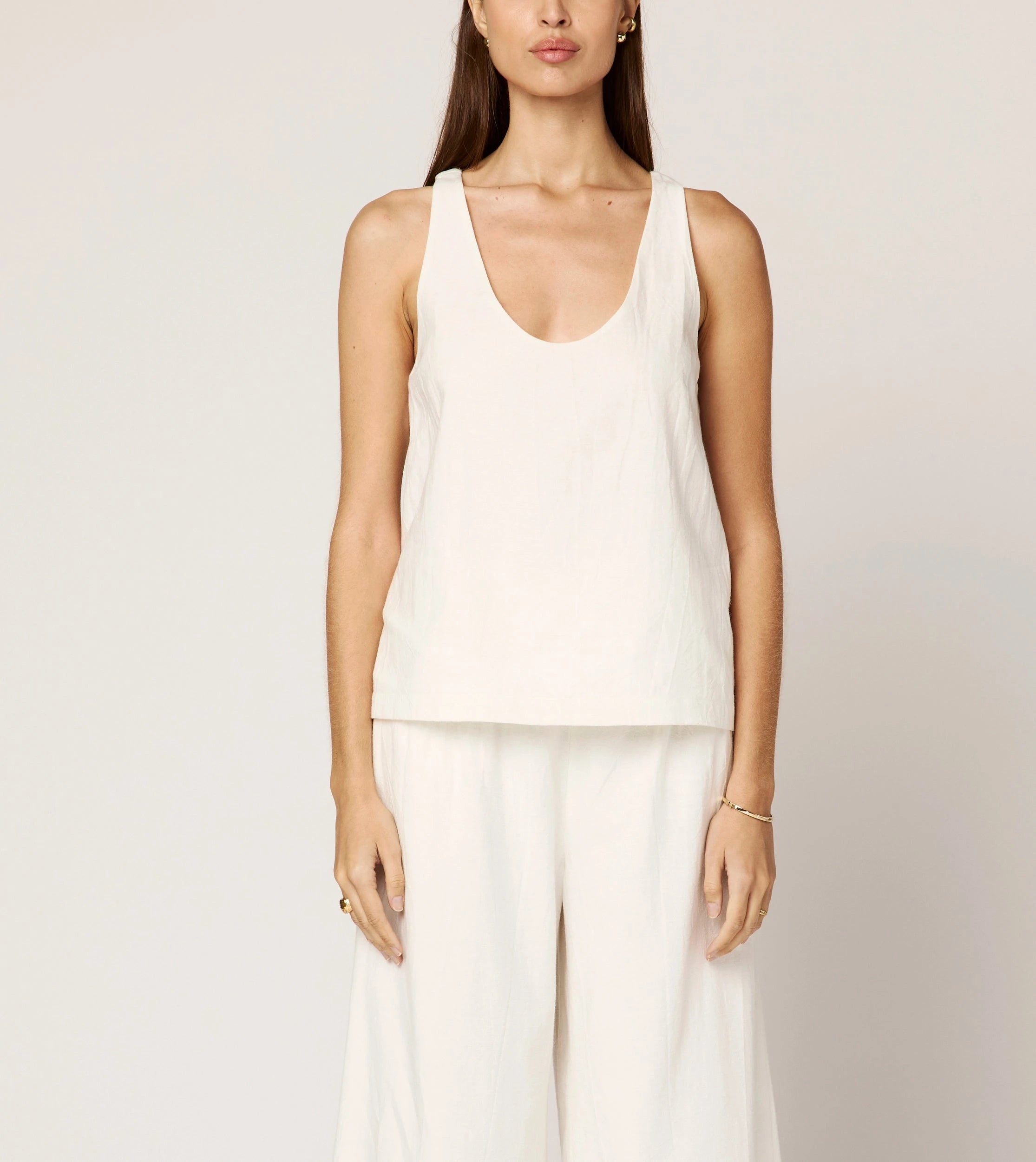 Ambesia Ivory Tank Top for Women - Soft Breathable Casual Shirt - Perfect for Summer, Beach, and Everyday Wear