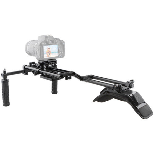 CAMVATE Shoulder Mount Rig with Manfrotto QR Plate & 15mm Rod System - Professional DSLR Camera Stabilizer for Videography, Filmmaking & Live Streaming