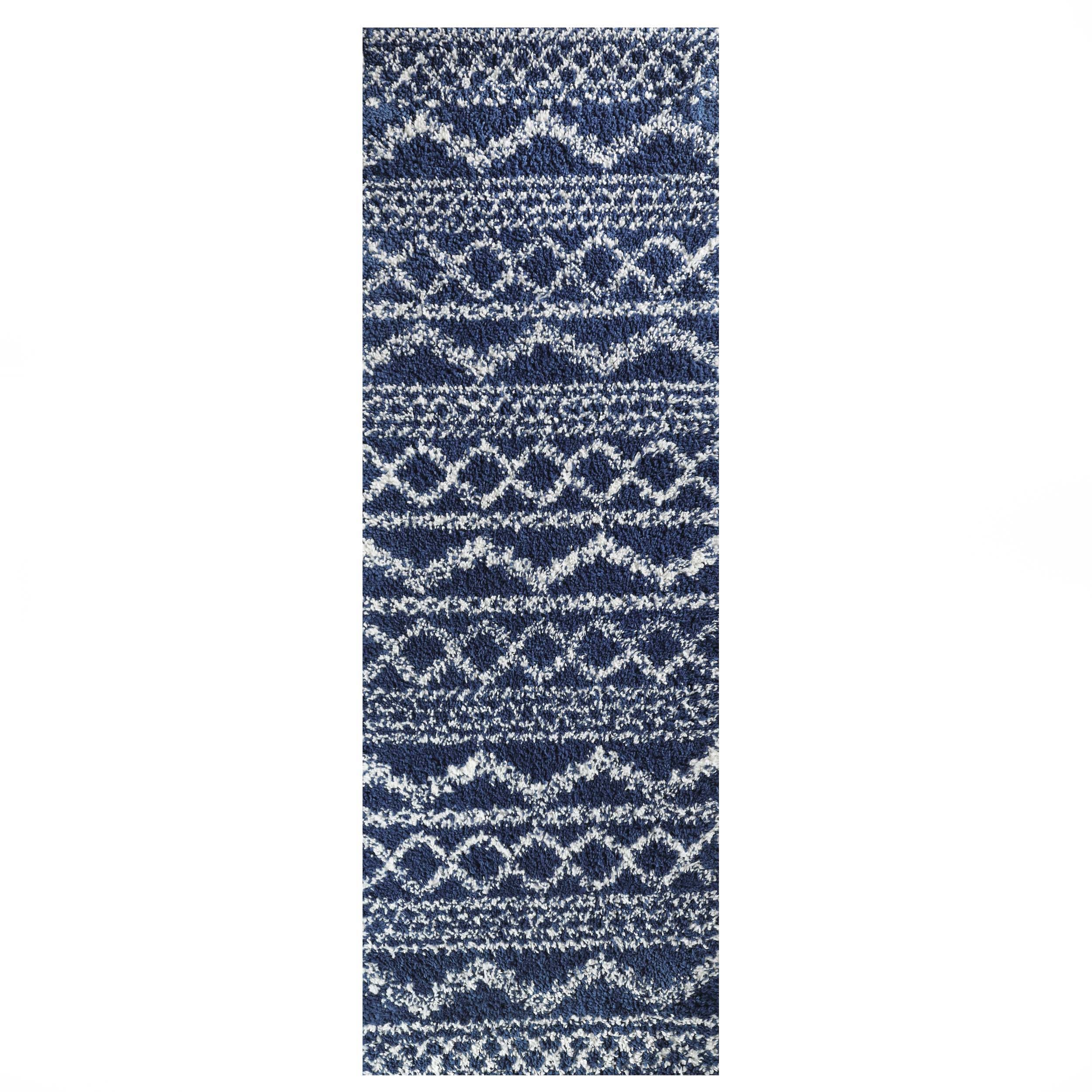 Rhea Geometric Bohemian Plush Shag Area Rug - Soft Non-Slip Indoor Floor Carpet for Living Room, Bedroom & Nursery | Modern Home Decor