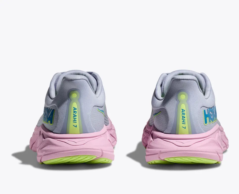 HOKA Women's Arahi 7 Wide Running Shoes - Gull/Pink Twilight | Stability & Cushion for Road Running, Jogging, Walking