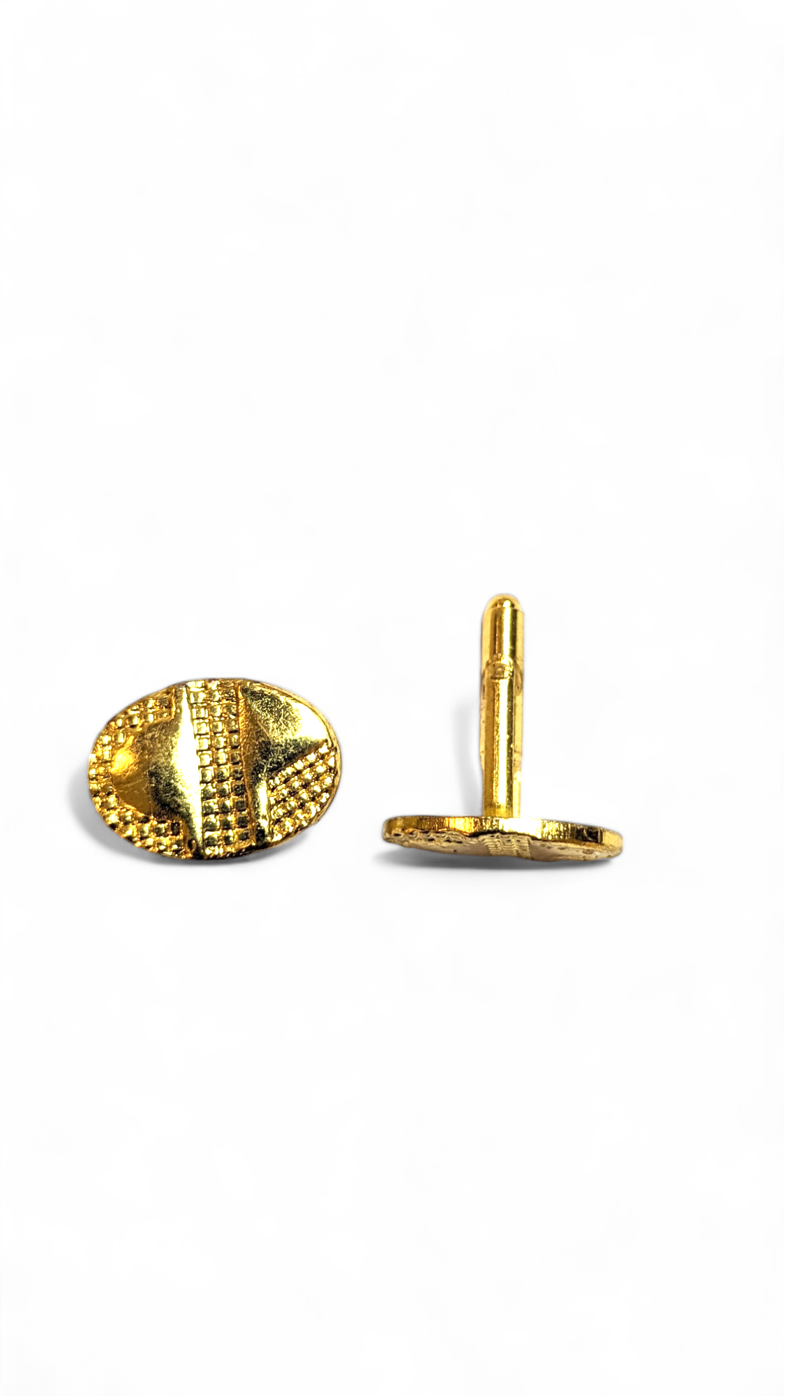 Dupsie's Gold Plated Oval Cufflinks for Men - Elegant Nile Heritage Design DPJGPOC3 - Perfect for Weddings, Formal Events & Business Attire