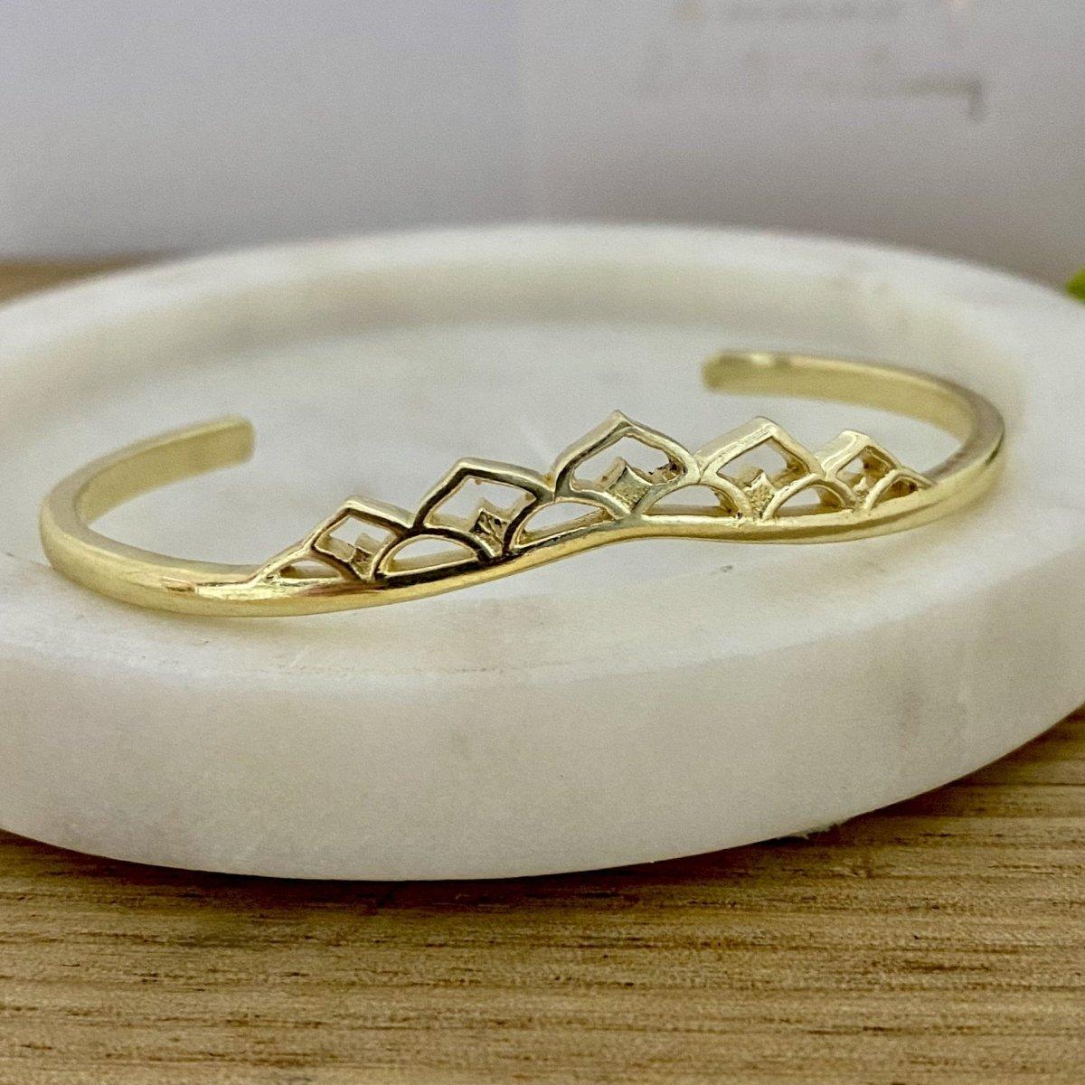 Boho Temple Gold Bangle for Women - Handmade Ethnic Jewelry - Perfect for Festivals, Weddings & Boho Fashion