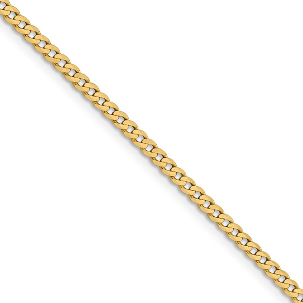14k Yellow Gold Curb Chain Necklace for Women - Elegant & Durable