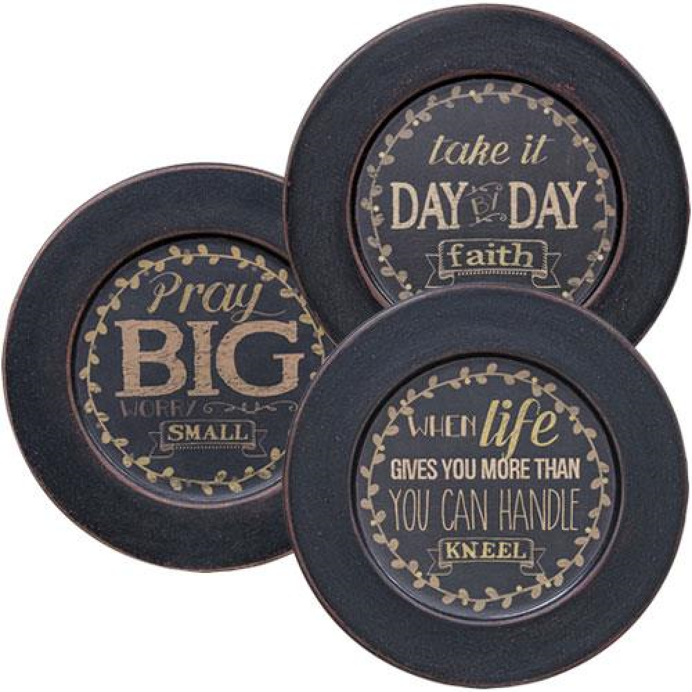 Day by Day Plate Set of 3 - Colorful Melamine Dinner Plates for Everyday Use - Perfect for Family Meals, Parties & Picnics