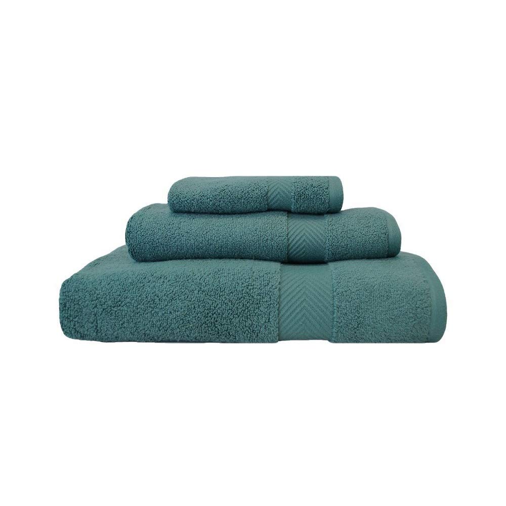 Luxury 3-Piece Bath Towel Set - Super Soft, Highly Absorbent Zero Twist Cotton Towels - Classic Modern Solid Color Jade Teal - Perfect for Spa, Bathroom & Guest Use