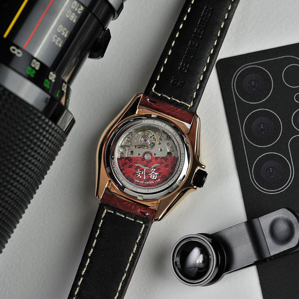 AG Collective The Regal San Guo Series Red Dial Leather Strap Men's Watch G 8040 SAN REG - Luxury Chinese-Inspired Timepiece for Business, Formal Events & Collectors