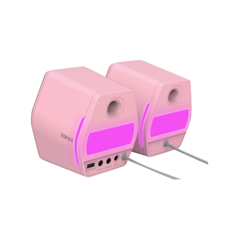 Edifier G2000 Pink RGB Gaming Speaker with Bluetooth - 16W Powerful Sound for PC, Laptop, PS5, Xbox & Home Entertainment