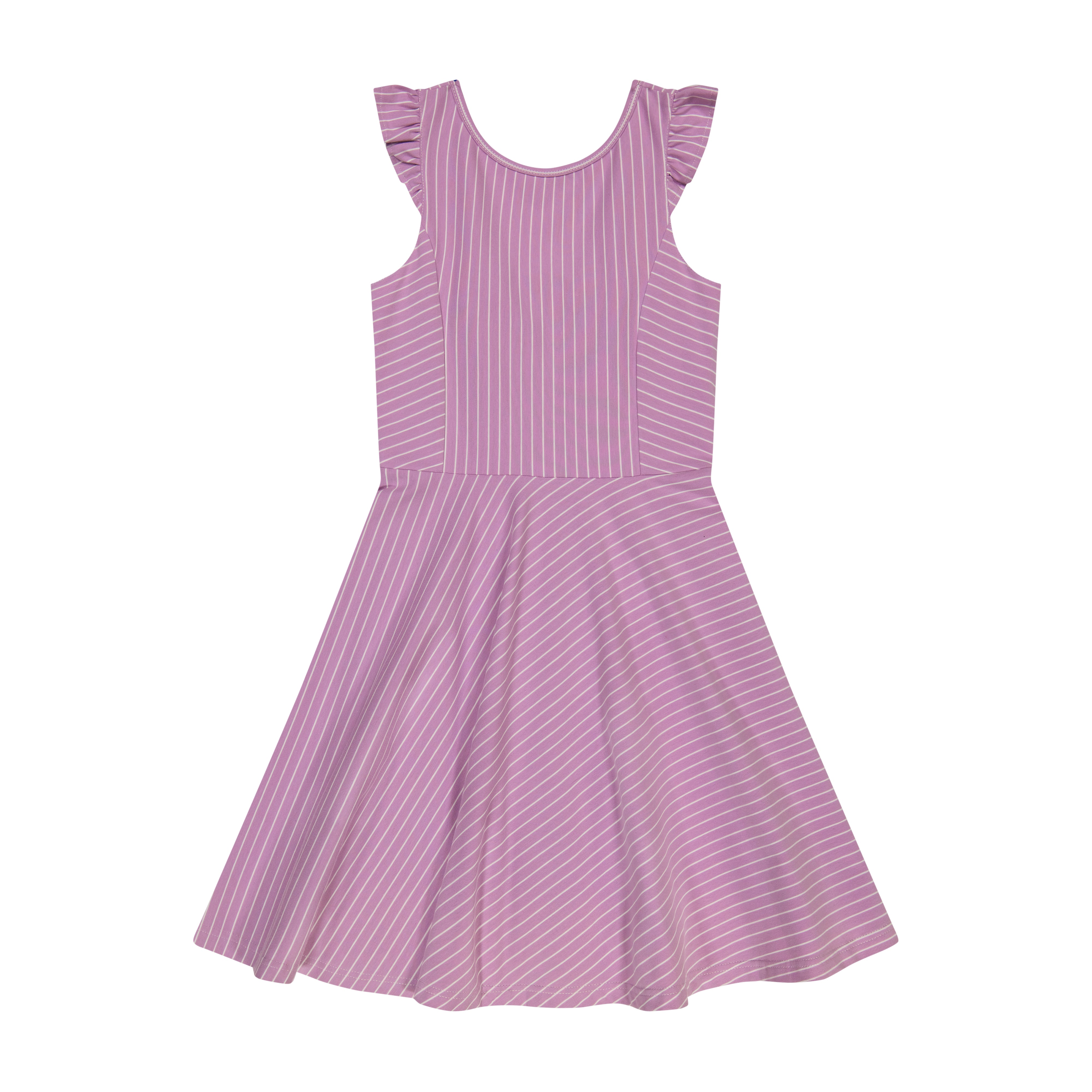 Hayden Dress Lavender Stripe - Women's Floral Summer Maxi Dress with Side Slits | Perfect for Beach Vacations, Date Nights & Outdoor Weddings