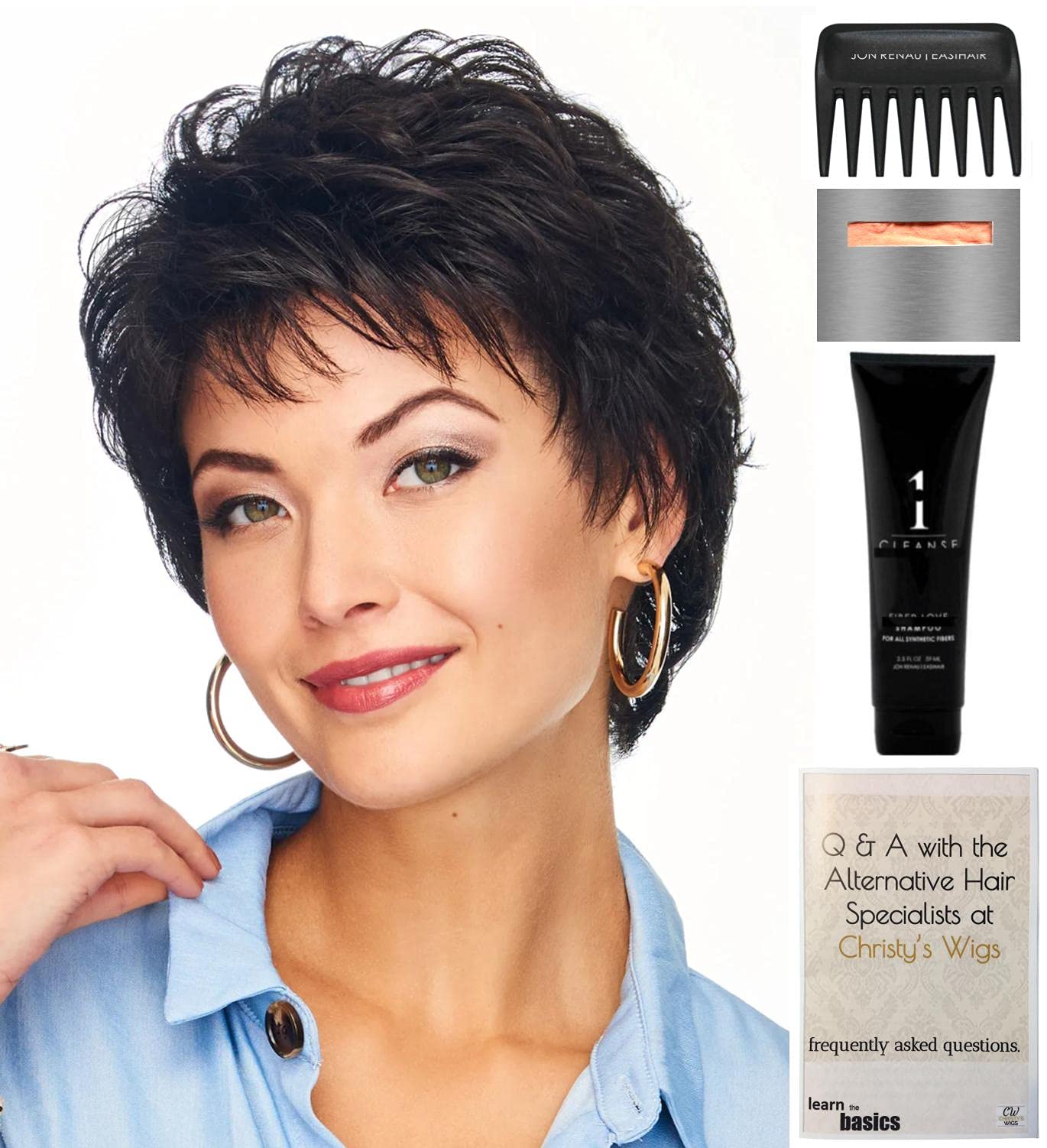 Gabor Instinct Petite-Average Wig Bundle - 5 Piece Set with Christy's Wigs Q&A Booklet, Travel Size Wig Shampoo (2oz), Wig Cap & Wide Tooth Comb | Perfect for Daily Wear, Travel & Special Occasions