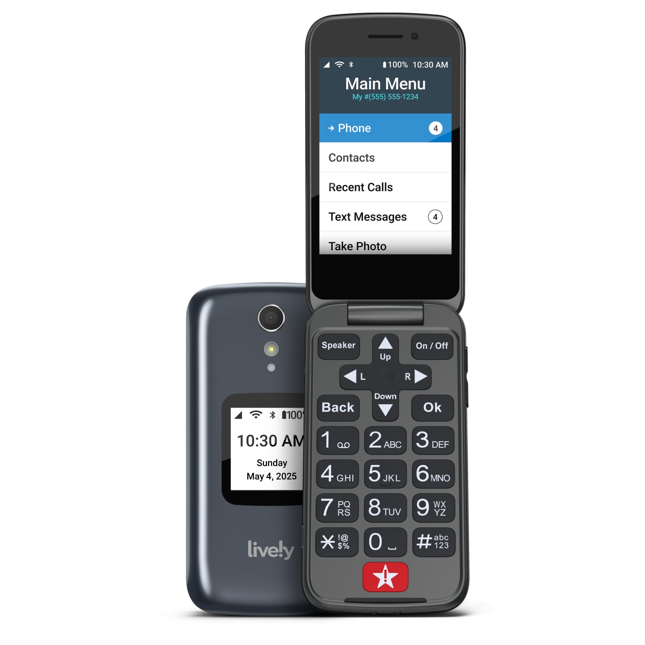Jitterbug Flip2 Senior Flip Phone - Easy-to-Use Cell Phone for Elderly | Graphite Color | GreatCall Activation Required | Perfect for Emergency Calls & Independent Living