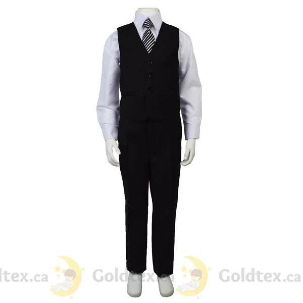Johnson's Creation 5-Piece Black Suit Set for Men - Premium Formal Wear for Business, Weddings & Special Occasions