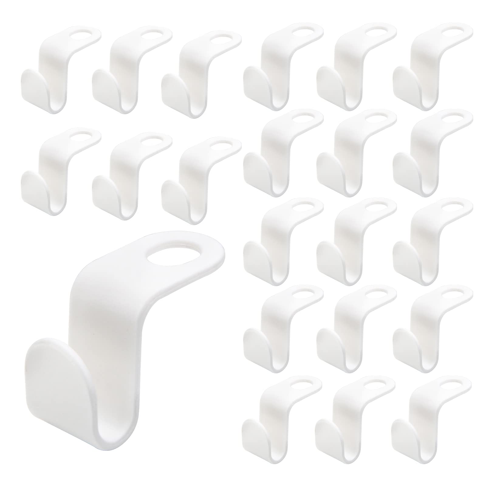40 PCS Heavy Duty Plastic Clothes Hanger Connector Hooks - Space Saving Cascading Hangers for Closet & Cabinet Organization - Ideal for Small Spaces, Dorm Rooms & Laundry Rooms (White)