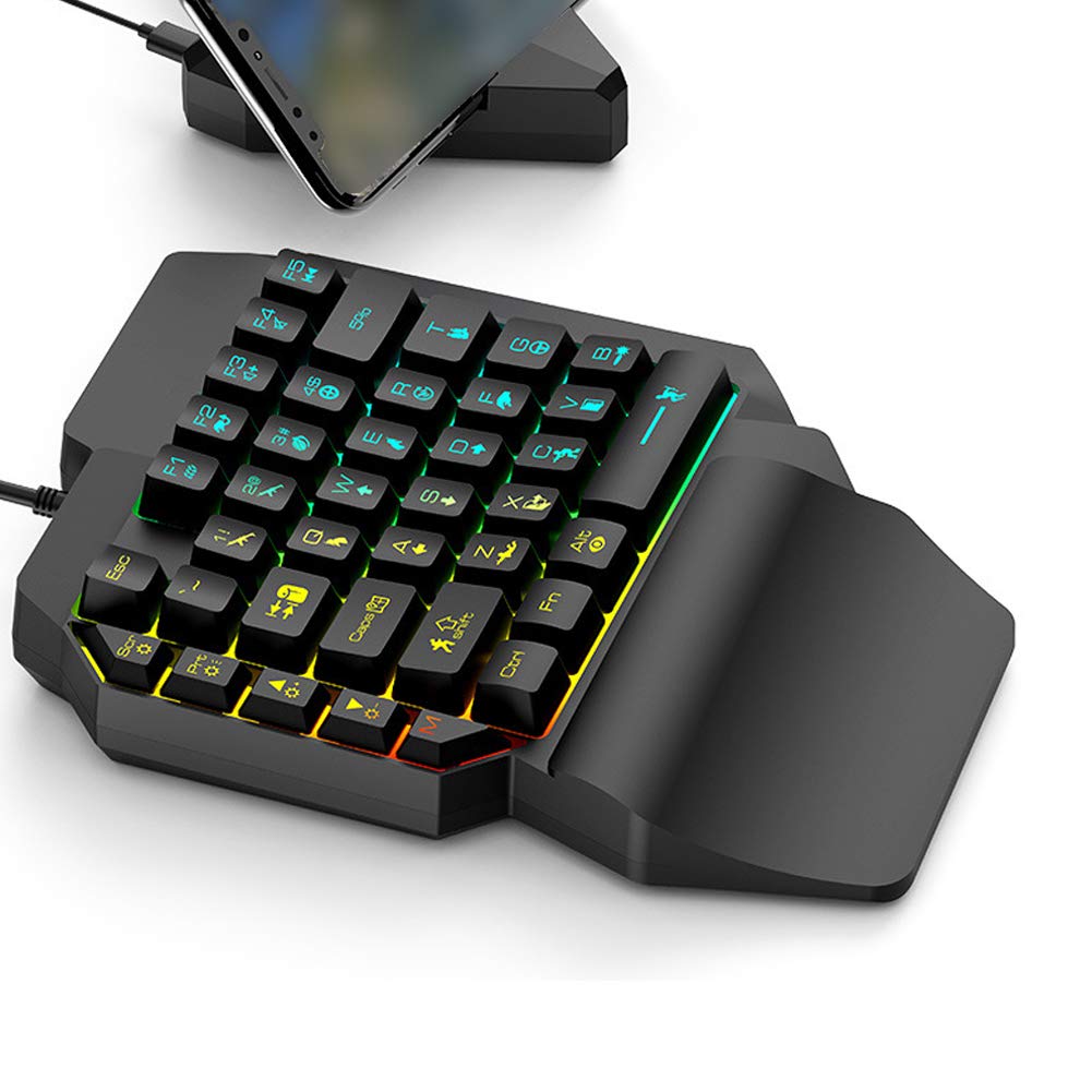 CCYLEZ One-Handed Mechanical Gaming Keypad - 39 Key RGB Backlit Keyboard for PUBG, Fortnite & PC Gaming | Ergonomic Design for FPS, MOBA & Esports | Perfect for Competitive Gaming & Streaming Setup