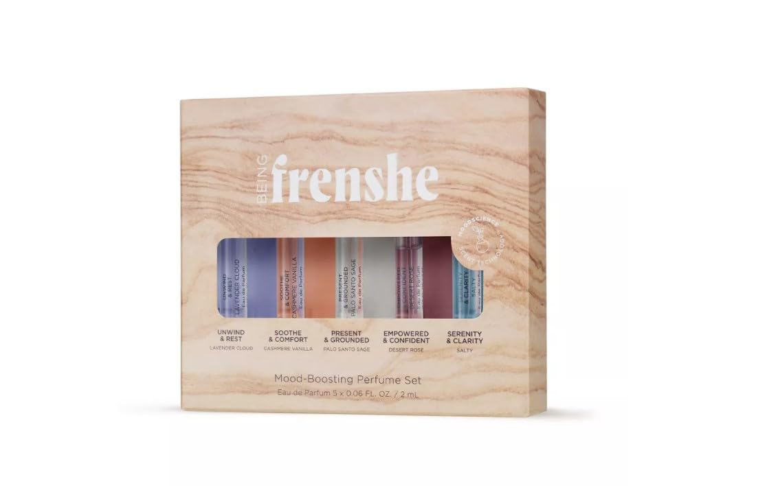 Being Frenshe Mood Boosting Perfume Discovery Set - 3 Fl Oz / 5 Mini Travel-Size Fragrances for Women, Gift Set with Uplifting Scents - Perfect for Daily Wear, Gifting & Self-Care Moments