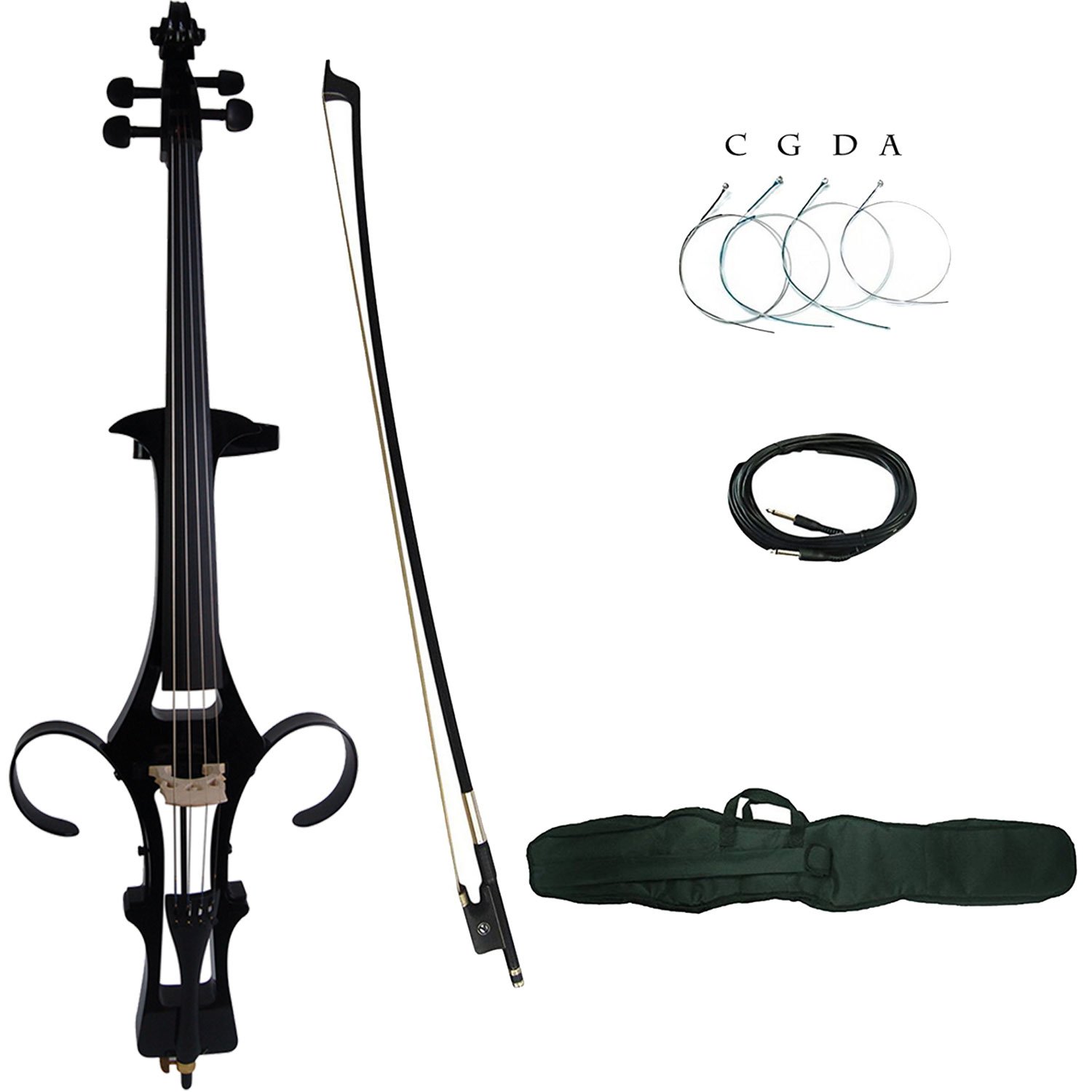 Handmade Professional Solid Wood Electric Cello 4/4 Full Size with Silent Practice Mode - Perfect for Home Practice, Studio Recording & Live Performances