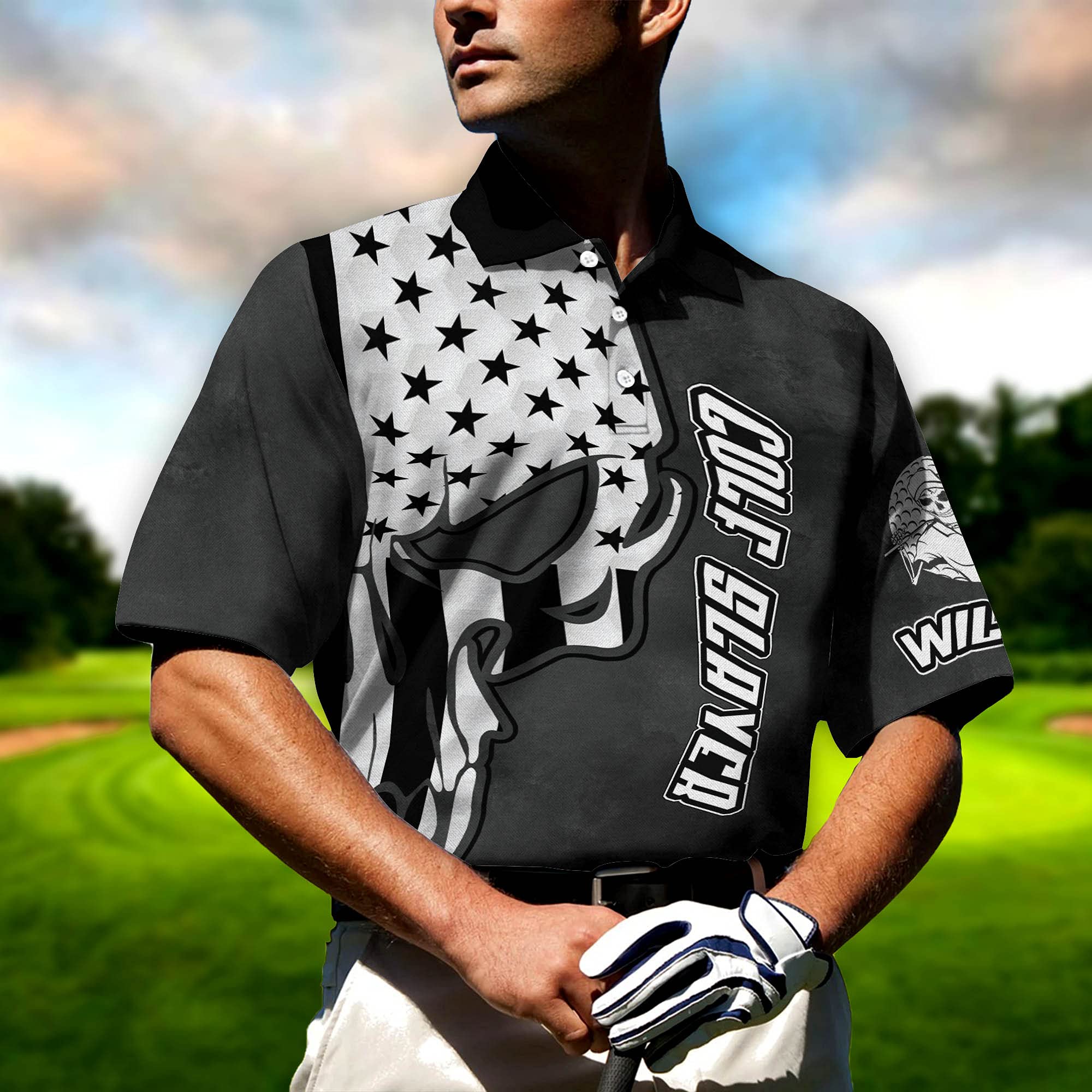 Men's 3D Skull Print Golf Polo Shirt - Dry Fit, Lightweight Short Sleeve Performance Shirt for Golf Tournaments & Club Wear - Perfect for Summer Golfing & Casual Outdoor Activities
