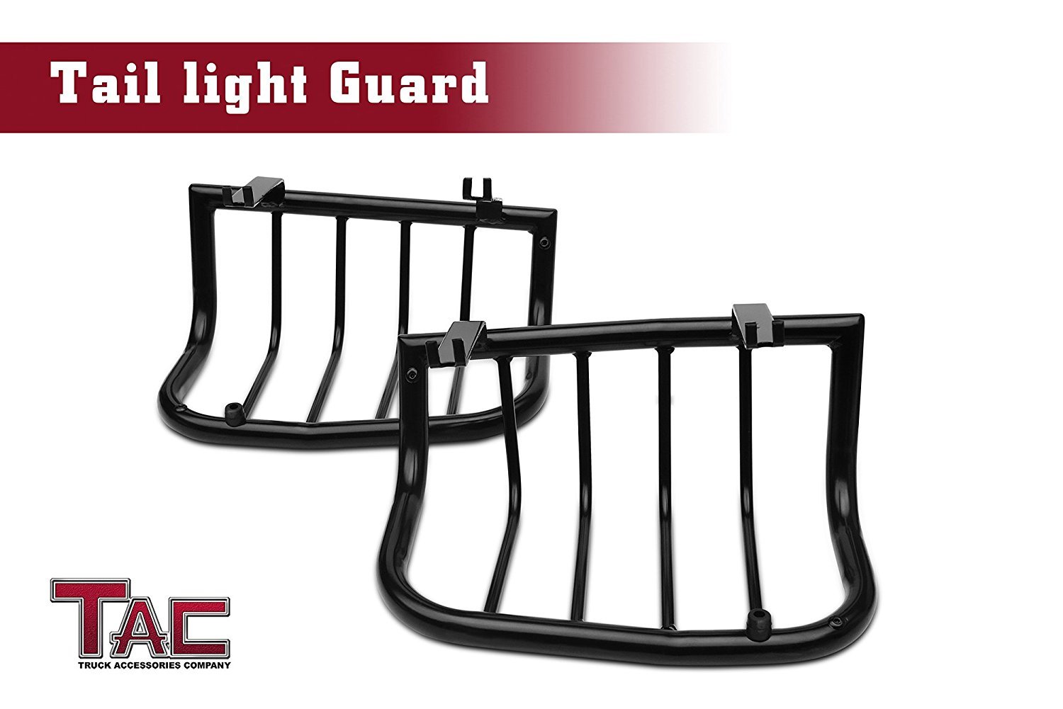 Black TAC Rear Tail Light Guards Cover Protector for 2007-2018 Jeep Wrangler JK (Not Fit 2018 JL) - Durable Wrap Around Taillight Exterior Accessories (1 Pair) - Perfect for Off-Roading, Trail Riding & Jeep Customization