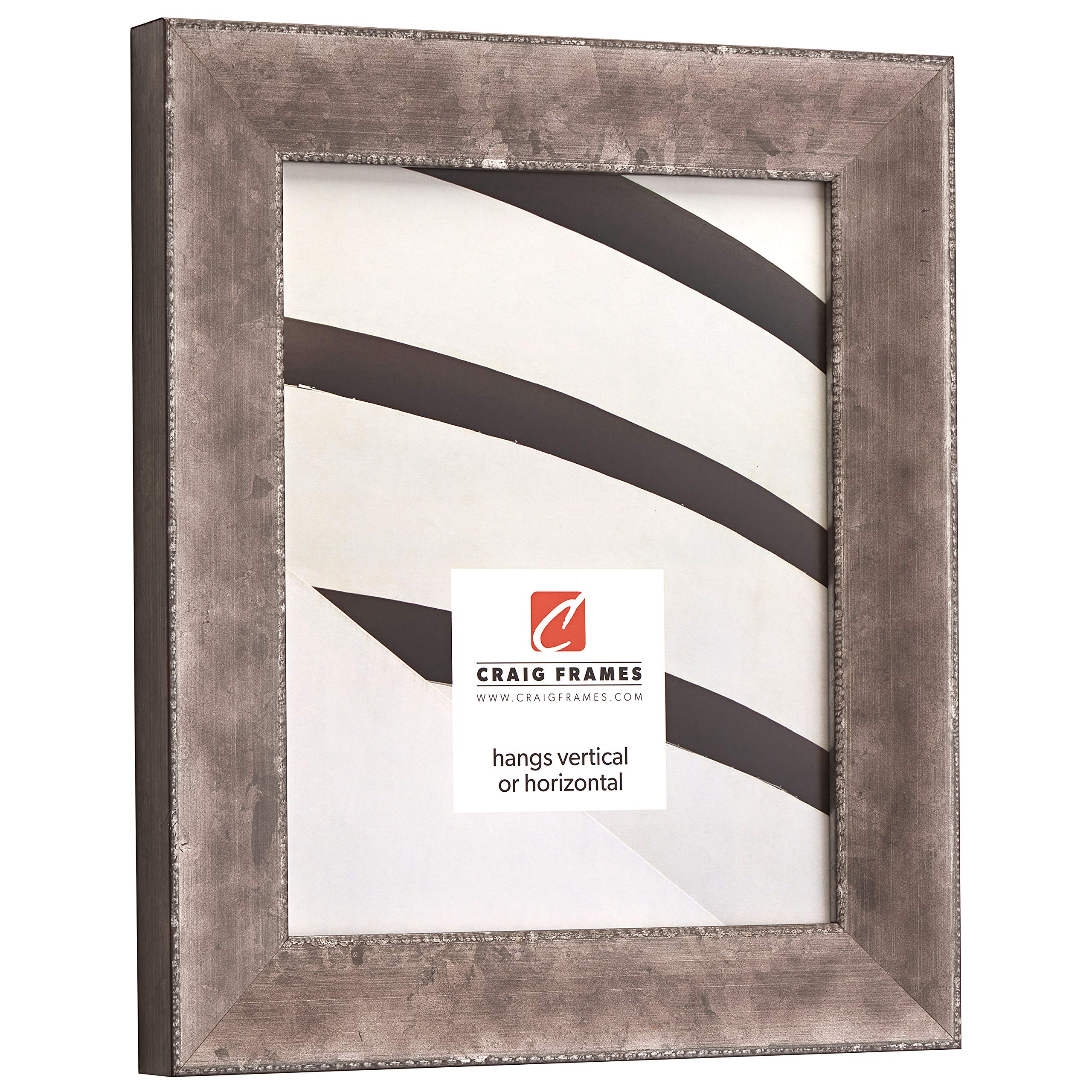 Craig Frames Patina 175 Picture Frame - 24 x 24 Inch Distressed Silver & Black Wall Art Display - Perfect for Home Decor, Office, Gallery Walls & Wedding Photos