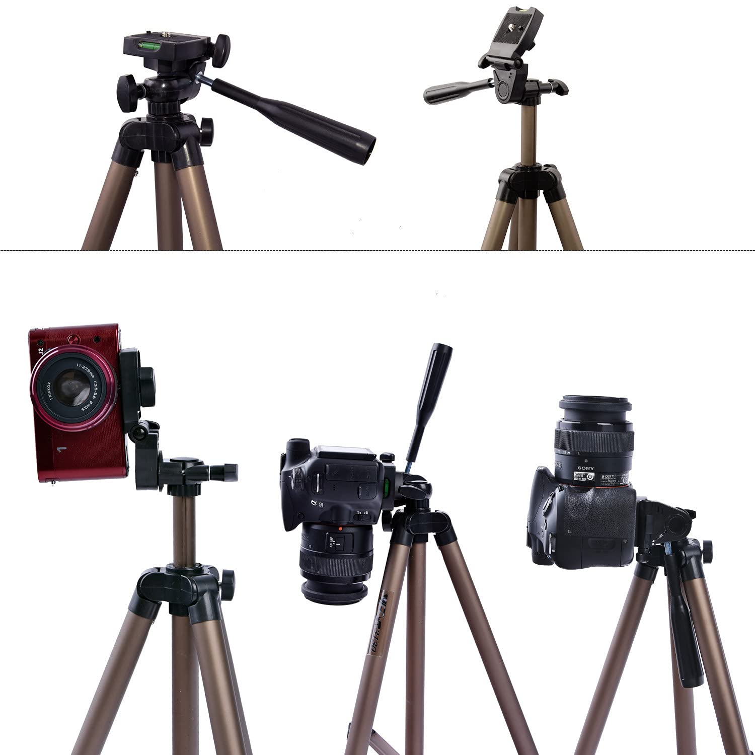 FOSOTO 50-inch Adjustable Camera Tripod Stand with Universal Tablet Holder - Compatible with iPad, Samsung Galaxy Tab, Kindle, iPhone & More - Perfect for Photography, Video Recording & Live Streaming