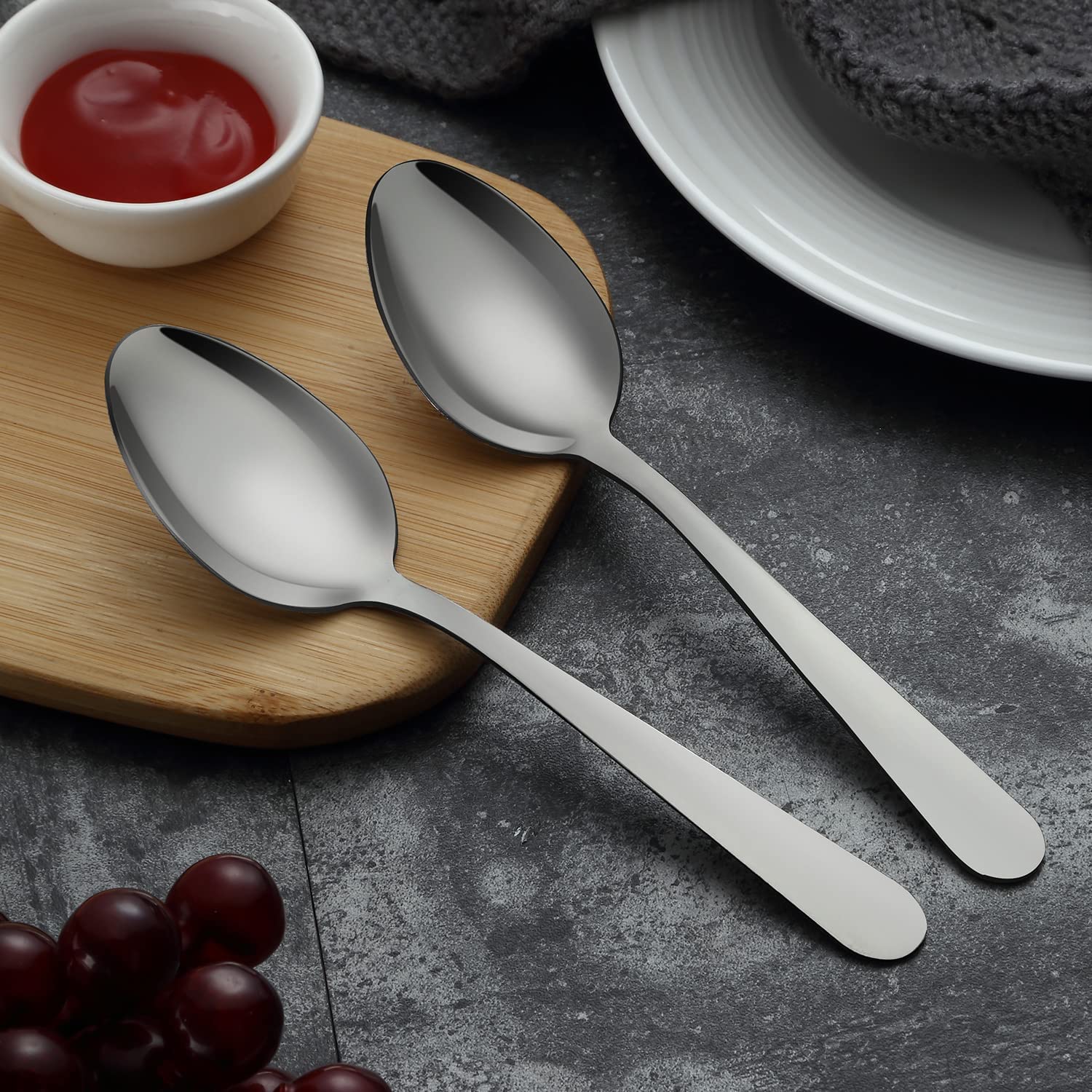 24-Piece Stainless Steel Dessert Spoons Set - Mirror Polished Dining Cutlery (6.7 Inches) - Dishwasher Safe for Restaurants, Parties & Everyday Use