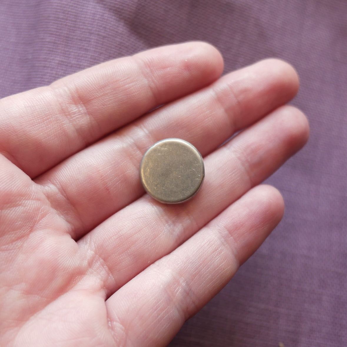 Single Plain Pewter Button 7/8