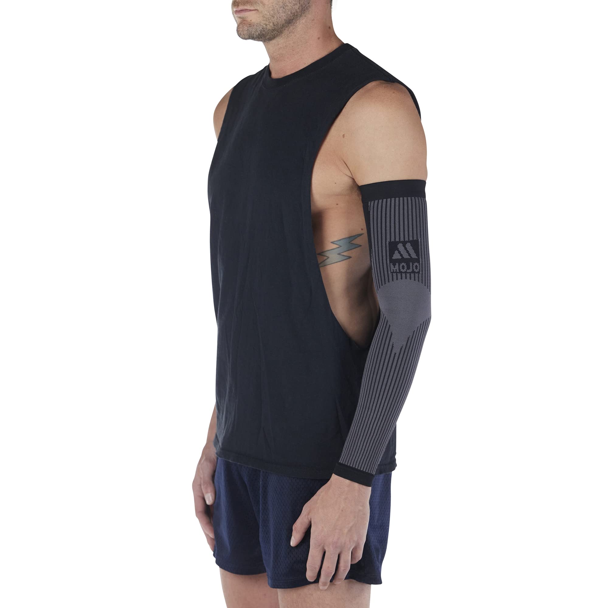 Mojo 20-30 mmHg Compression Socks for Women & Men - Firm Support Medical Arm Sleeves for Lymphedema, Edema, Circulation - Black (Pair) - Perfect for Travel, Nursing, Recovery & Daily Wear