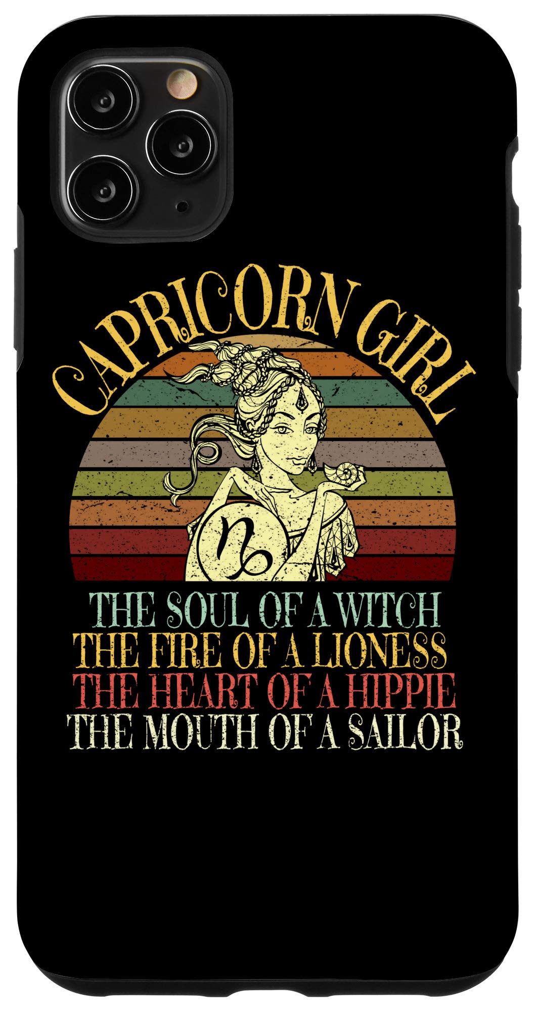 iPhone 11 Pro Max Case - Zodiac Capricorn Horoscope Design for Women | December & January Birthday Gift | Perfect for Daily Use, Work & Travel Protection