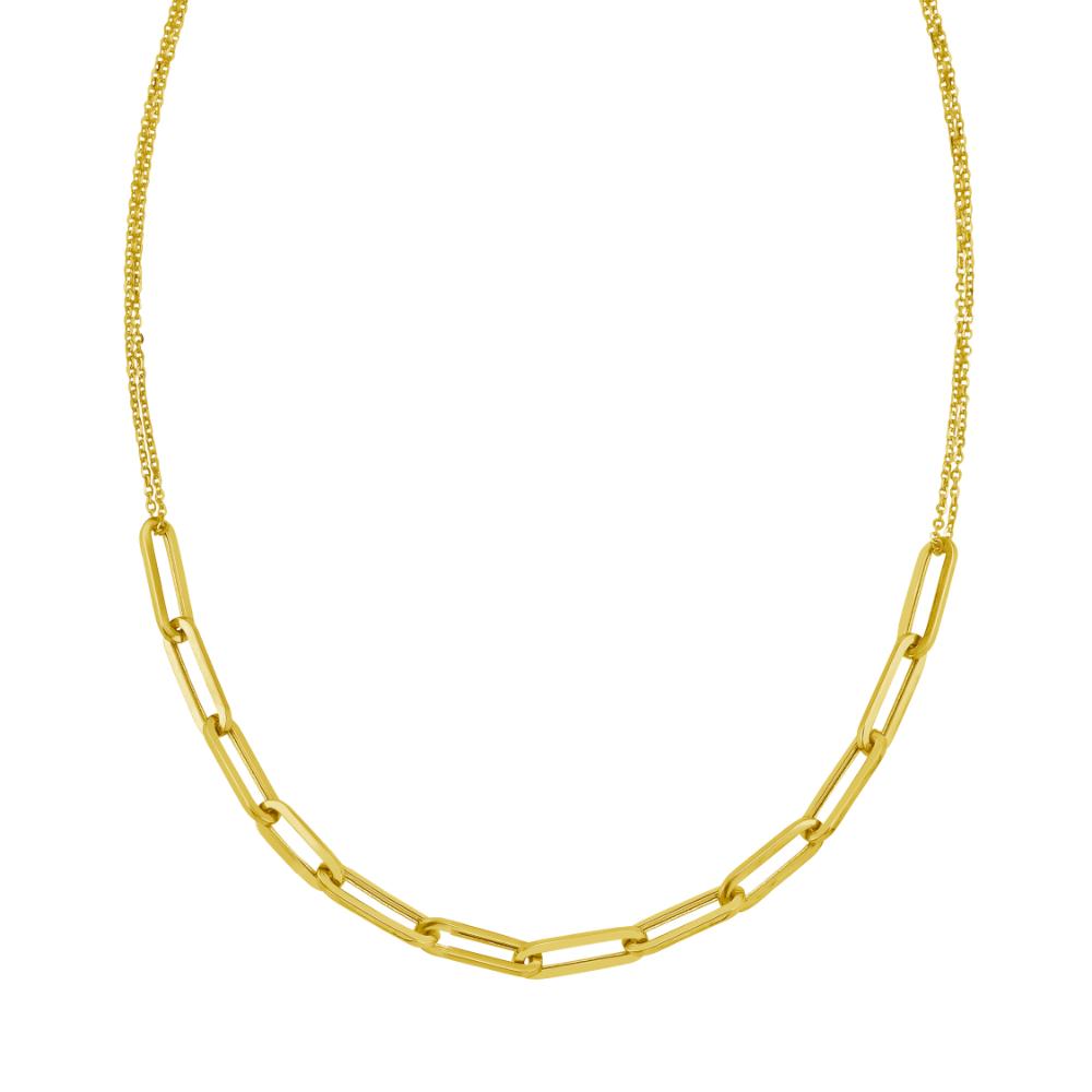 14K Gold Adjustable Paperclip Necklace for Women - Trendy Minimalist Layering Jewelry Gift for Her - Perfect for Everyday Wear, Office & Date Night