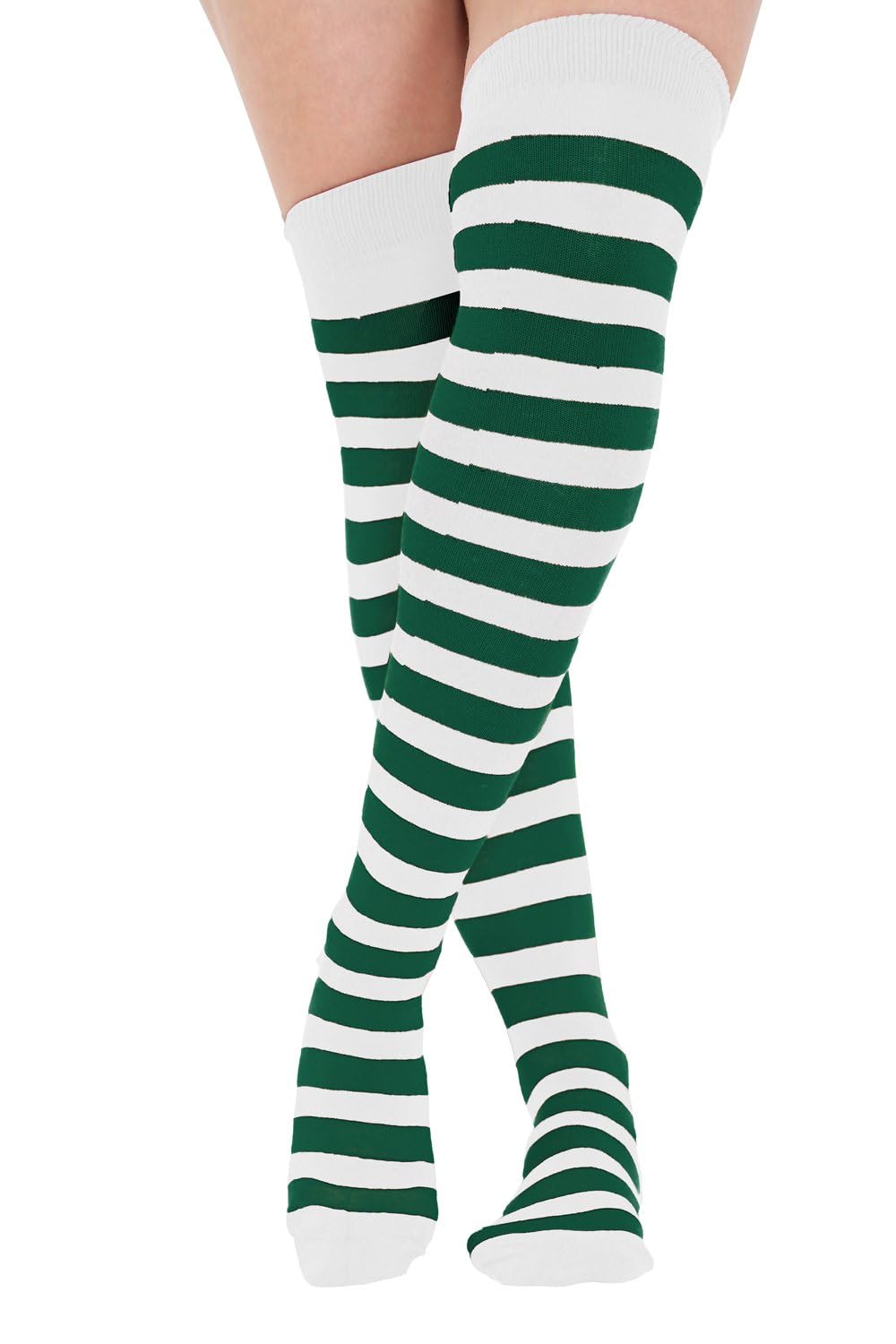 Women's Striped Over The Knee Socks - Thigh High Stretchy OTK Socks for Girls & Women - Fashionable Dress Socks for Cosplay, Halloween, and Winter Outfits
