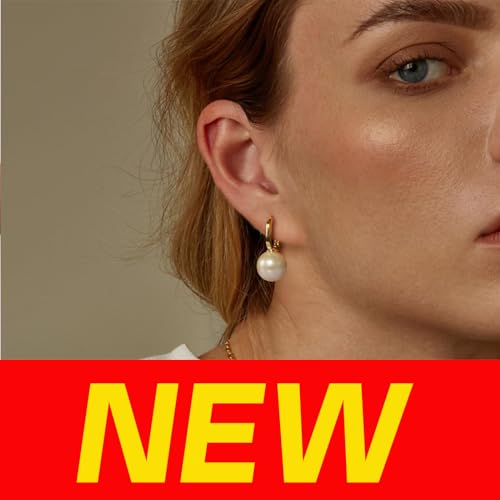 Pearl Dangle Hoop Gold