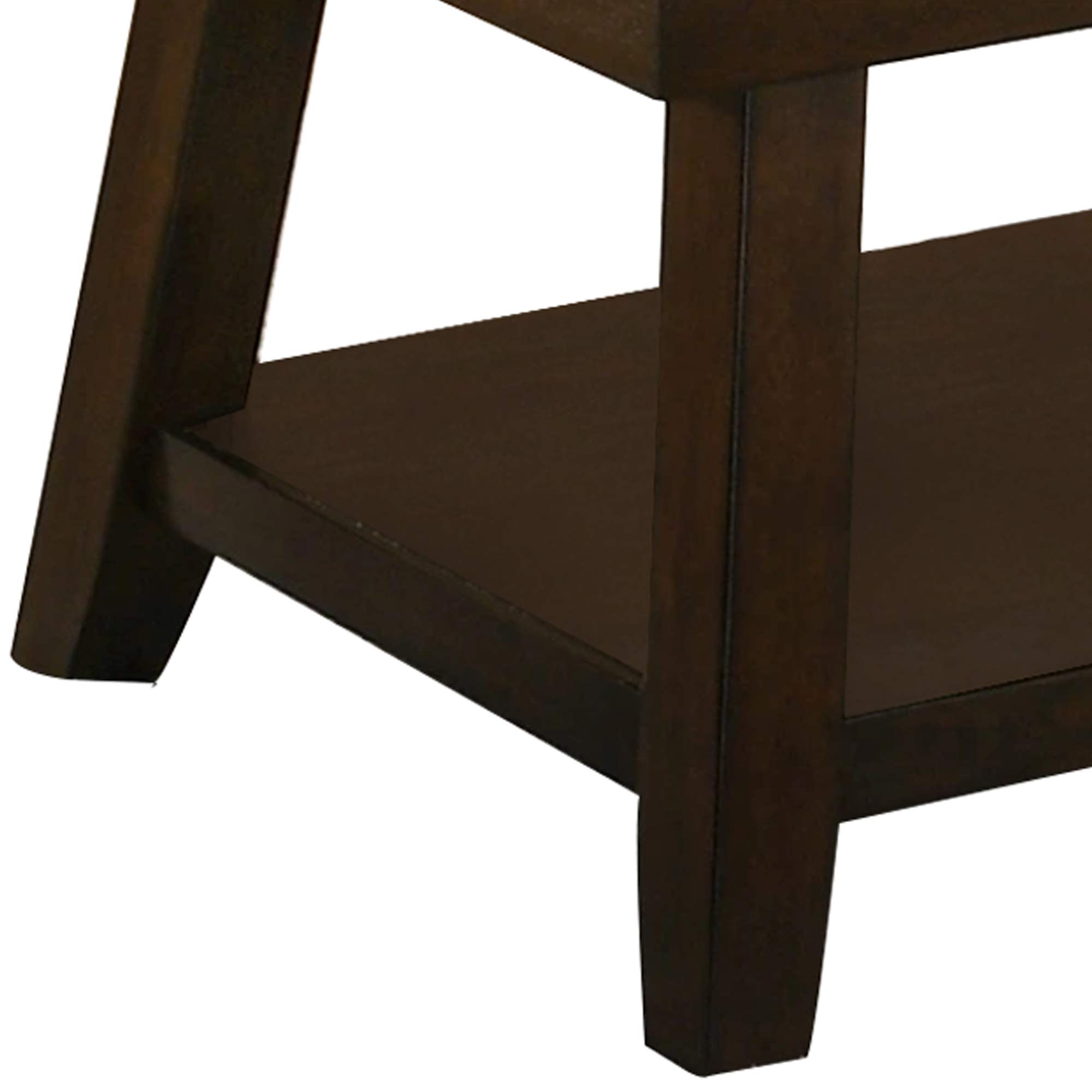 Benjara Solid Wood Coffee Table with Open Shelf - Rustic Brown Finish - Perfect for Living Room, Lounge & Home Decor