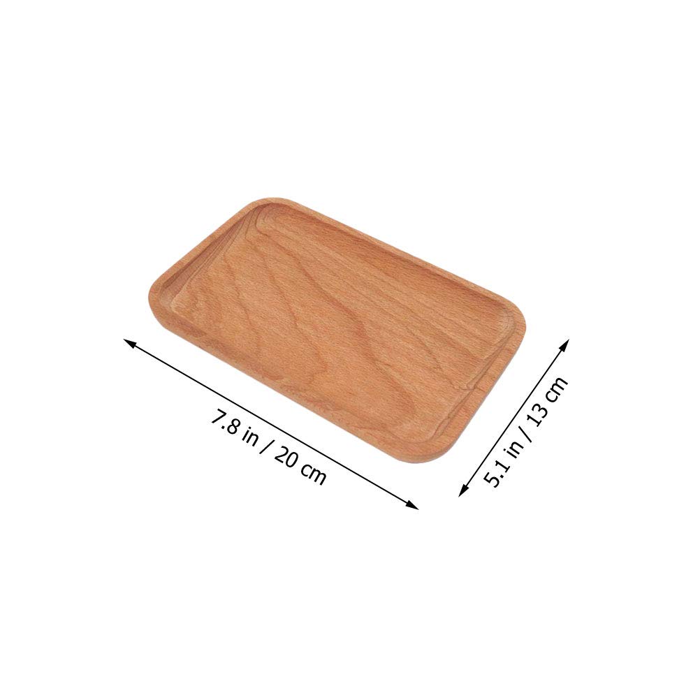 Hemoton Wooden Serving Tray - 1pc Natural Wood Food Tray for Dinner Plates, Cake & Dessert Display | Household Tableware Storage Plate | Perfect for Dining, Entertaining & Kitchen Organization