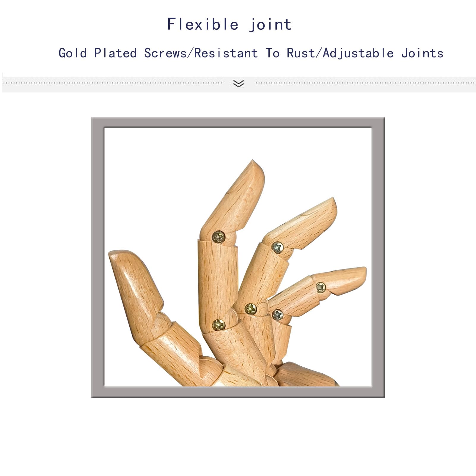 Professional Wooden Hand Mannequin for Nail Art & Drawing - Female Right Hand Model - Perfect for Artists, Nail Technicians & Photography Props