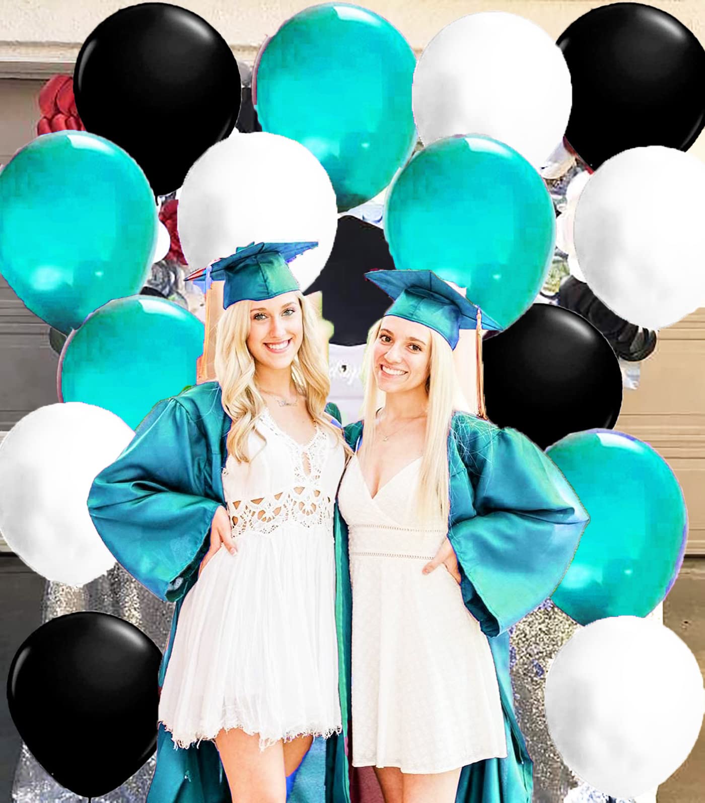 2025 Teal & Black Graduation Party Decorations - 30pcs Balloons Set for Graduation, Birthday & Bridal Shower | Turquoise Balloon Arch Kit for Party Backdrop, Photo Booth & Celebration Decor