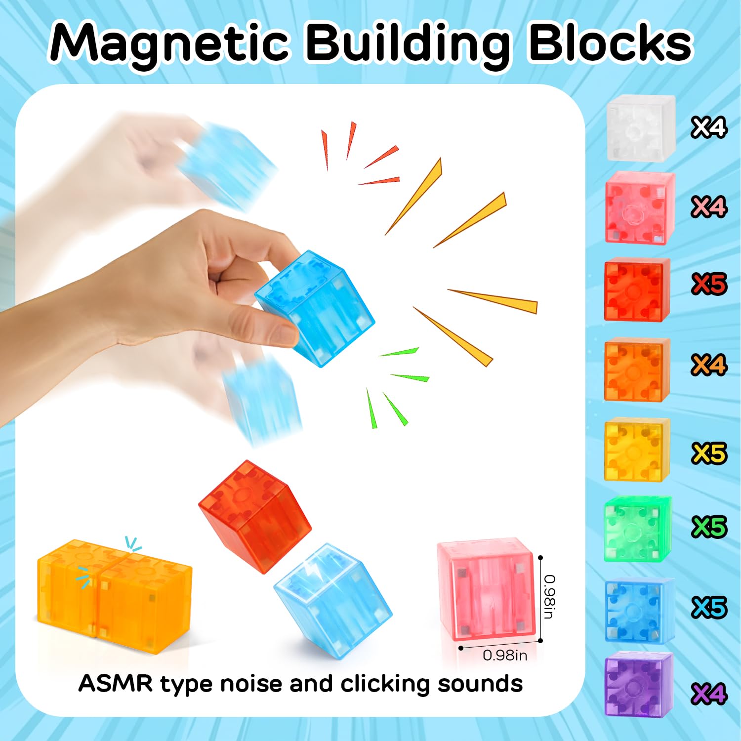 TOY Life 36PCS Magnetic Building Blocks for Kids Ages 3-8 | STEM Educational Toys for Toddlers | Creative Construction Toys for Boys & Girls | Perfect for Classroom, Birthday Gifts & Indoor Play