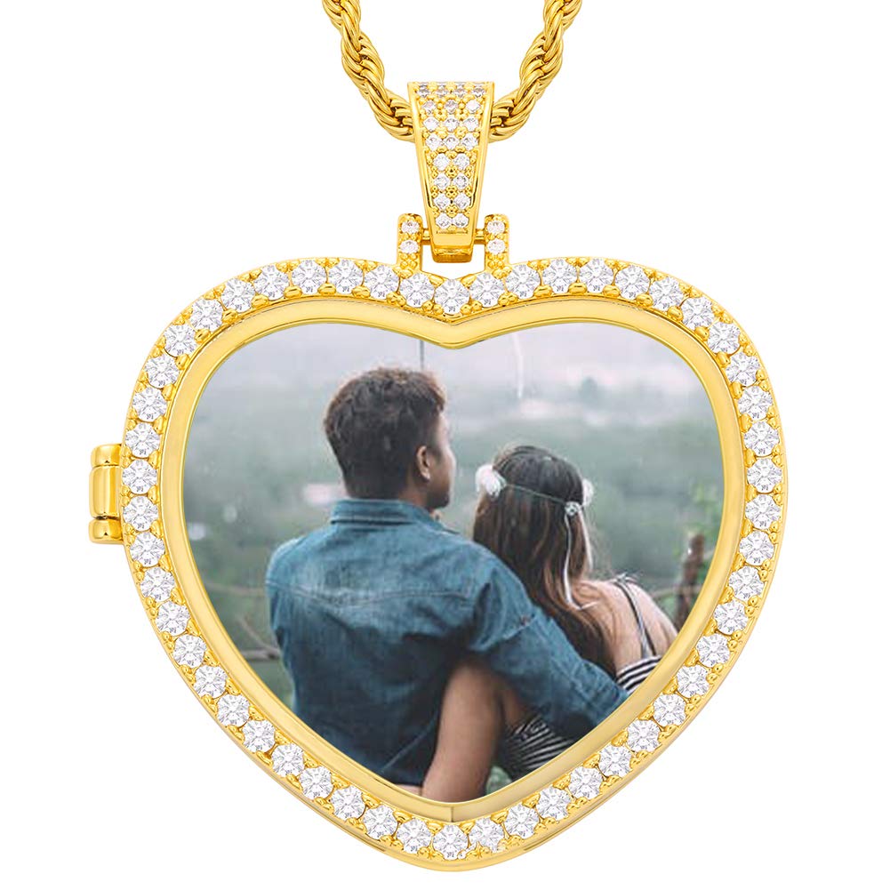 Custom Engraved Photo Necklace for Men - Personalized Hip Hop Picture Pendant & Tennis Chain - Perfect Gift for Birthday, Anniversary & Special Occasions