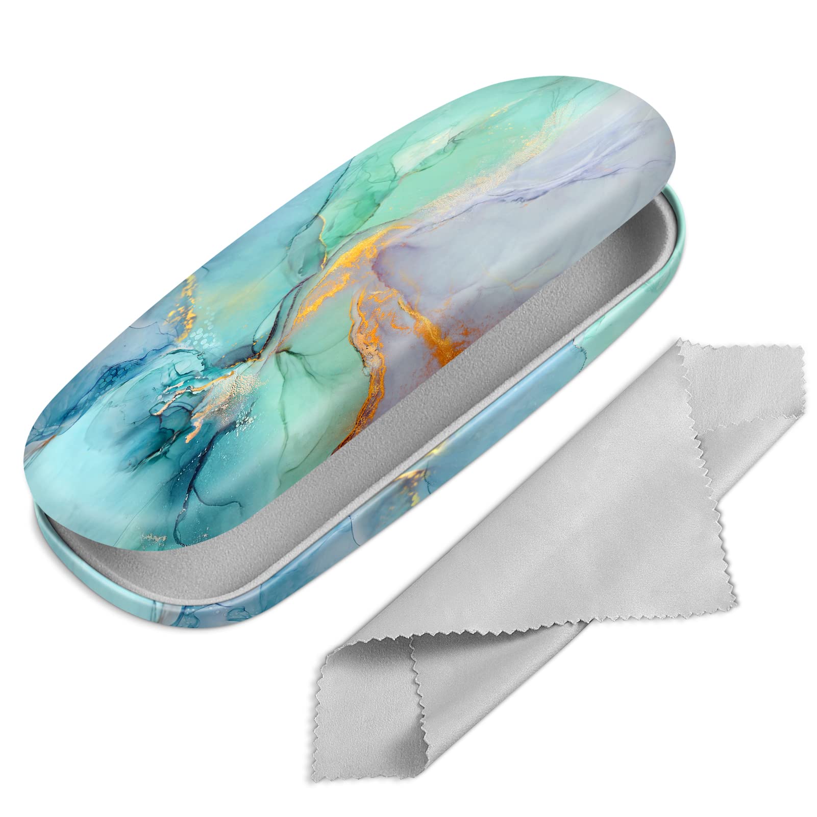 Fintie Hard Shell Protective Eyeglasses Case with Cleaning Cloth - Durable Travel Glasses Holder for Men & Women - Perfect for Home, Office, Travel & Outdoor Activities