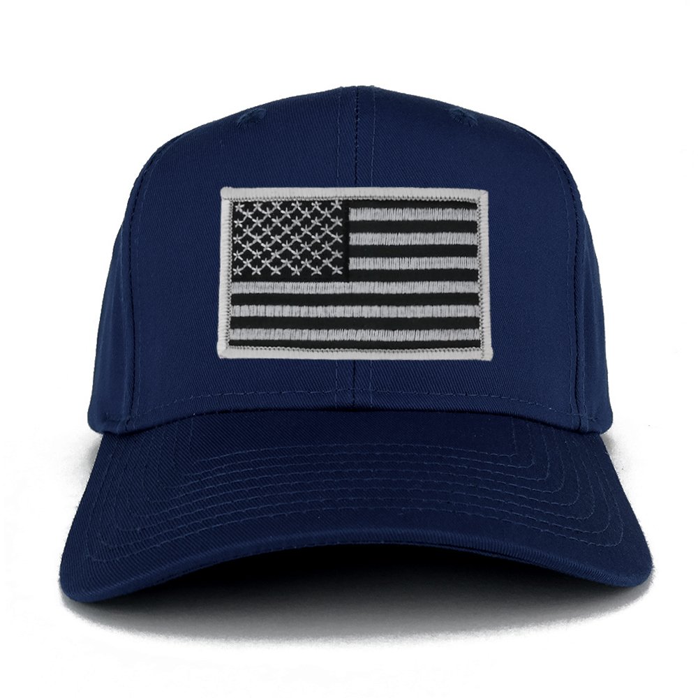USA Flag Embroidered Snapback Cap - Navy for Patriotic Style