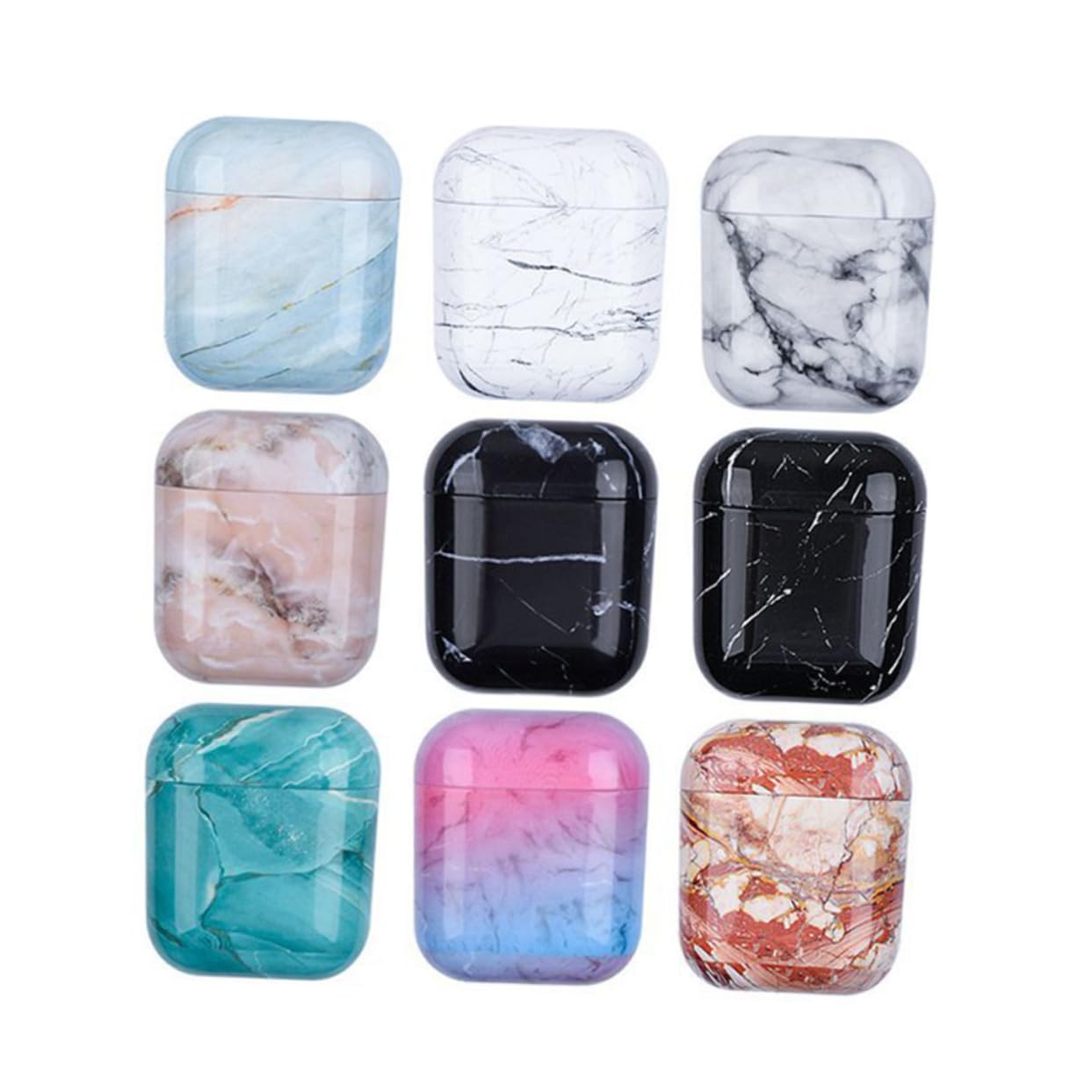 Gadpiparty Hard PC Earbuds Case - Protective Marble Headphone Box for AirPods, Wireless Earbuds - Perfect for Travel, Gym & Daily Storage