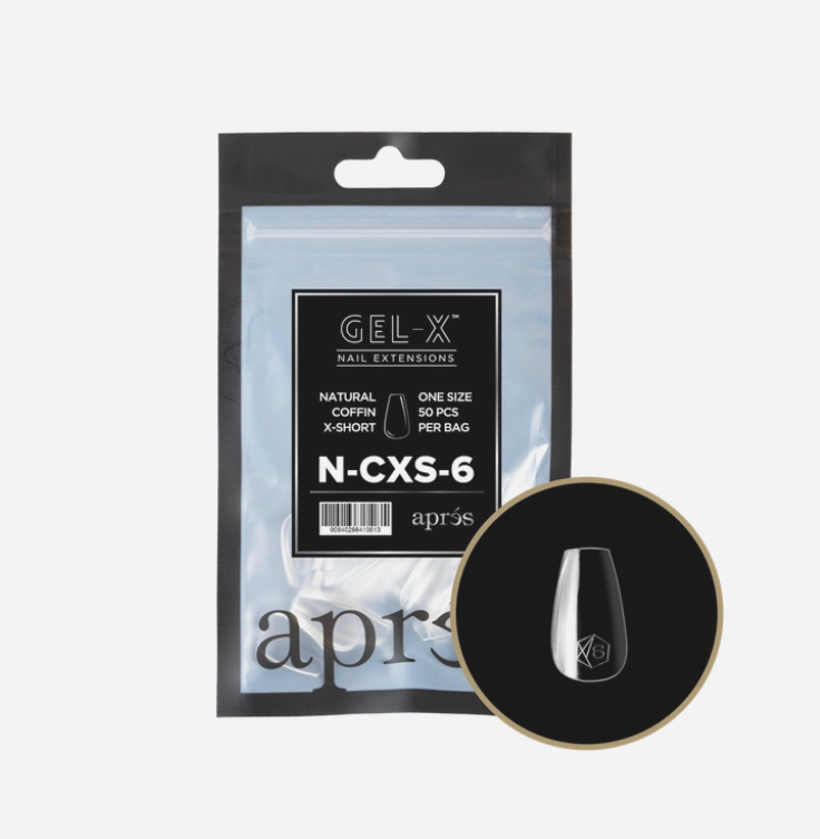 Apres Gel X Refill Tips 2.0 - 50pcs Natural Extra Short Coffin Nail Tips for DIY Manicure at Home | Salon Quality Press On Nails for Easy Application & Long Lasting Wear