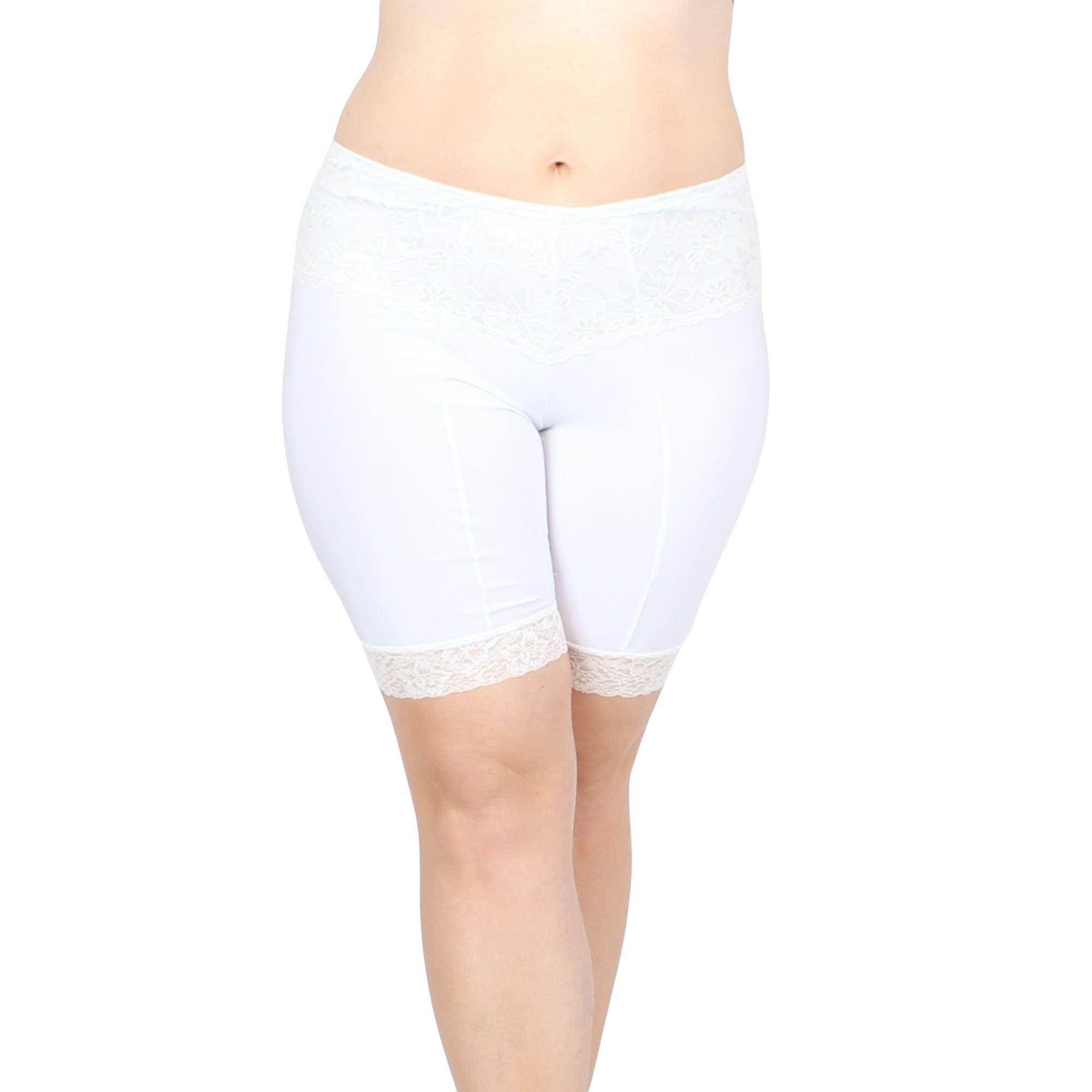 Undersummers Women's Lace Slip Shorts - 9” Inseam Anti-Chafing Shorts for Under Dresses | Comfortable Lingerie for Summer, Weddings & Everyday Wear