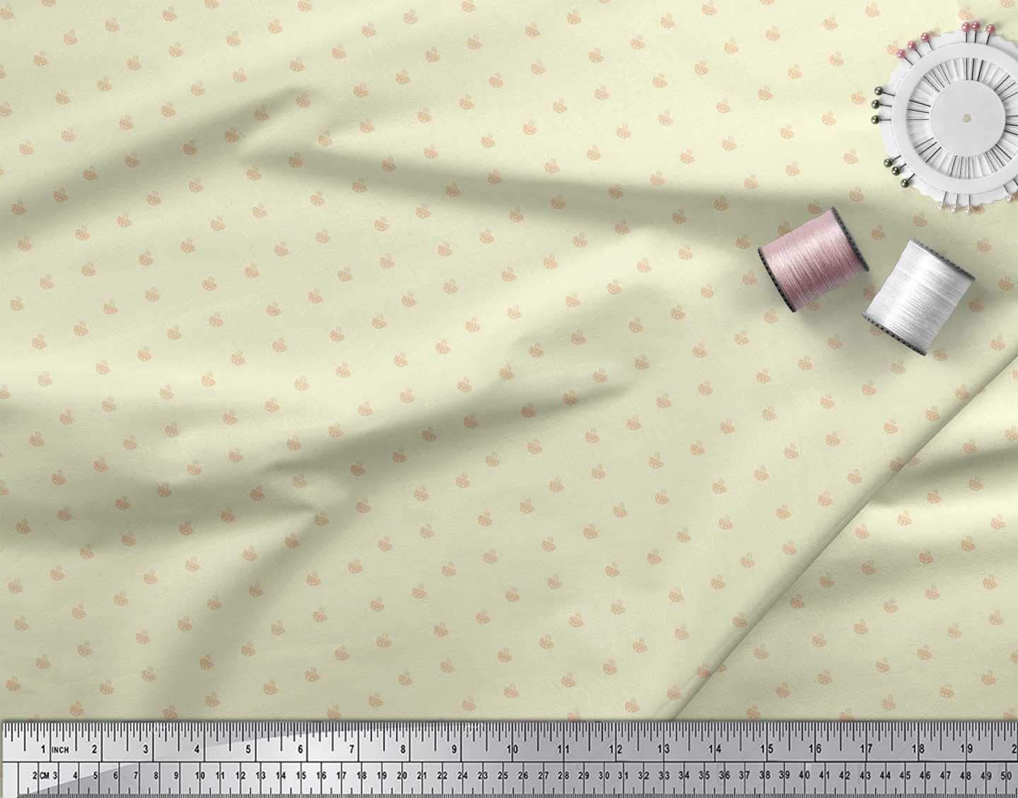 Soimoi Japanese Crepe Yellow Fabric by The Yard - 42 Inch Wide - Tea Cup Print Shirting Material for DIY Sewing, Dressmaking, and Home Decor - Perfect for Tea-Themed Curtains, Tablecloths, and Craft Projects