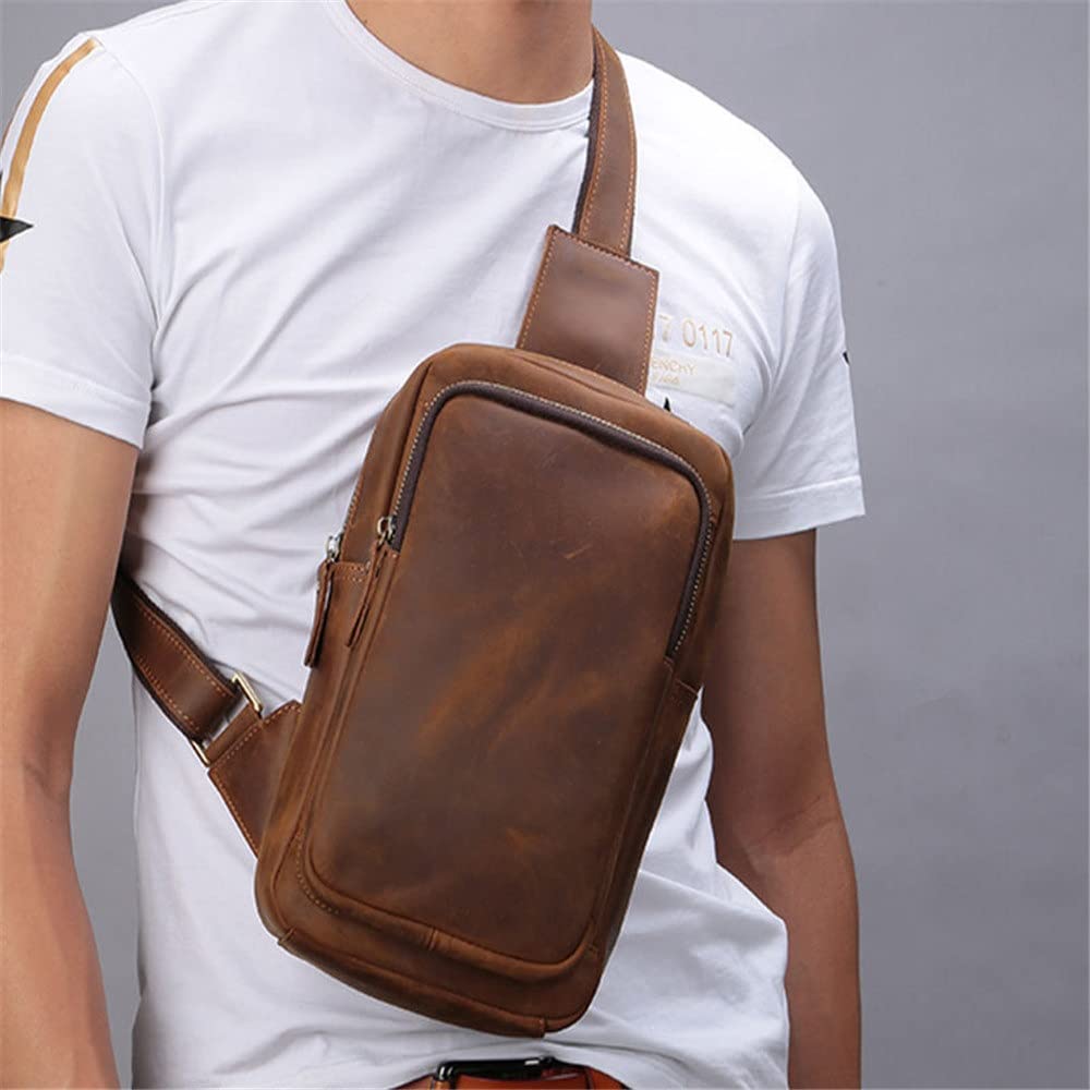 Men's Vintage Chest Bag - Crossbody Shoulder Bag for Casual & Sports - 17x9x27cm Retro Backpack (Color A) - Perfect for Hiking, Travel & Daily Commute