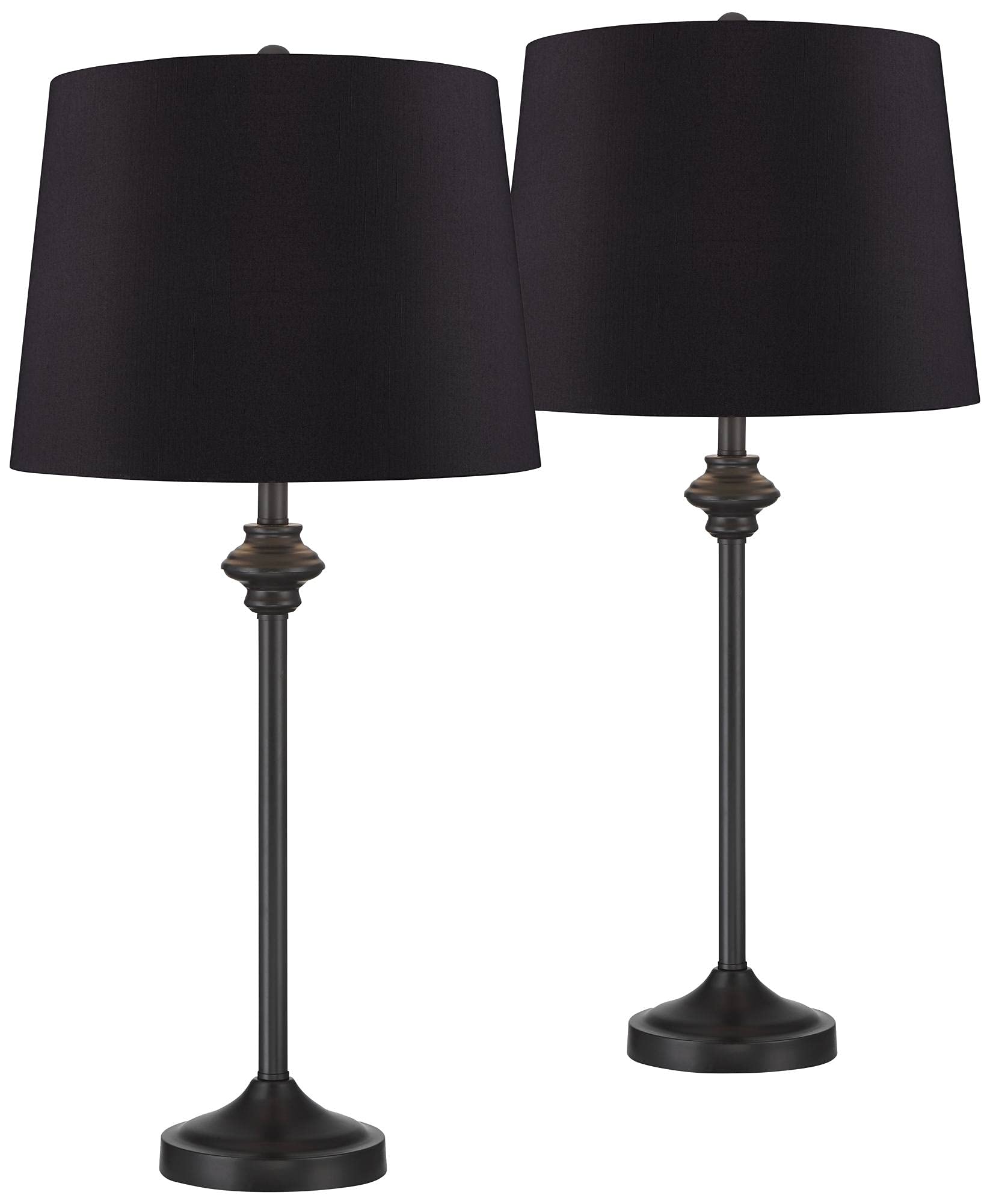 Lynn Modern Buffet Table Lamps - Set of 2 Black Metal 26