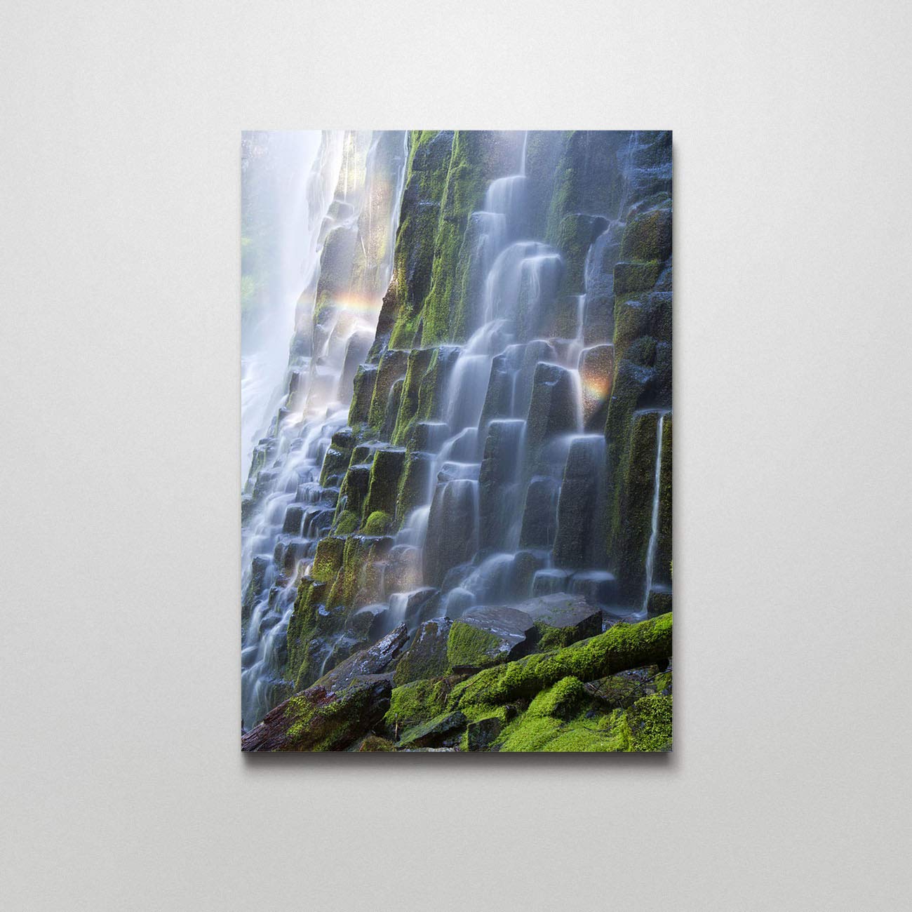 Vibrant Rainbow Modern Canvas Wall Art - Proxy Falls Landscape Painting - Home Decor Wall Hanging - 24x36 Inches - Perfect for Living Room, Bedroom & Office Decor