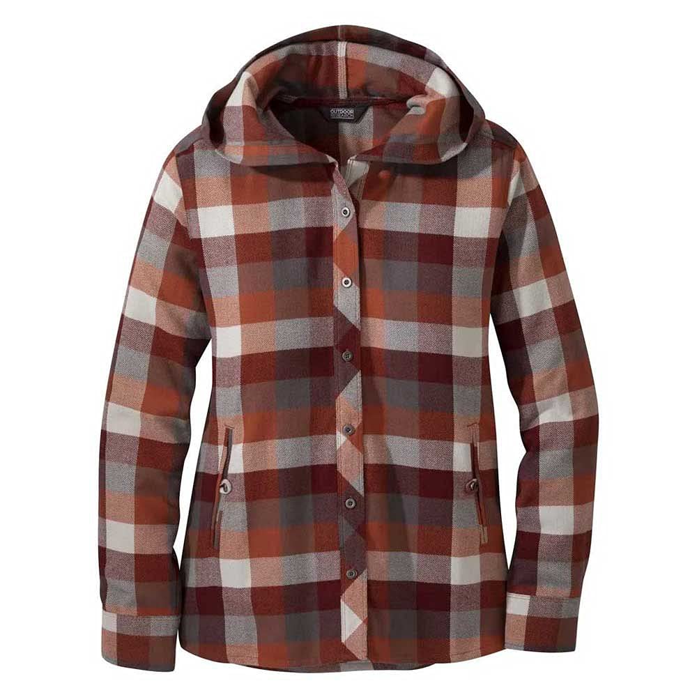 Outdoor Research Women's Feedback Flannel Hoodie - Warm & Comfortable Winter Shirt for Hiking, Camping & Outdoor Activities