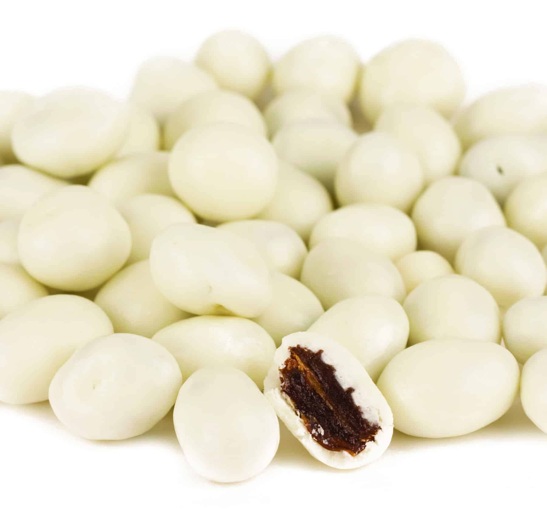 FirstChoiceCandy White Yogurt Chocolate Covered Raisins - 2 Pound Bag (Pack of 1) | Bulk Snacks for Parties, Office Treats & Healthy Dessert Options